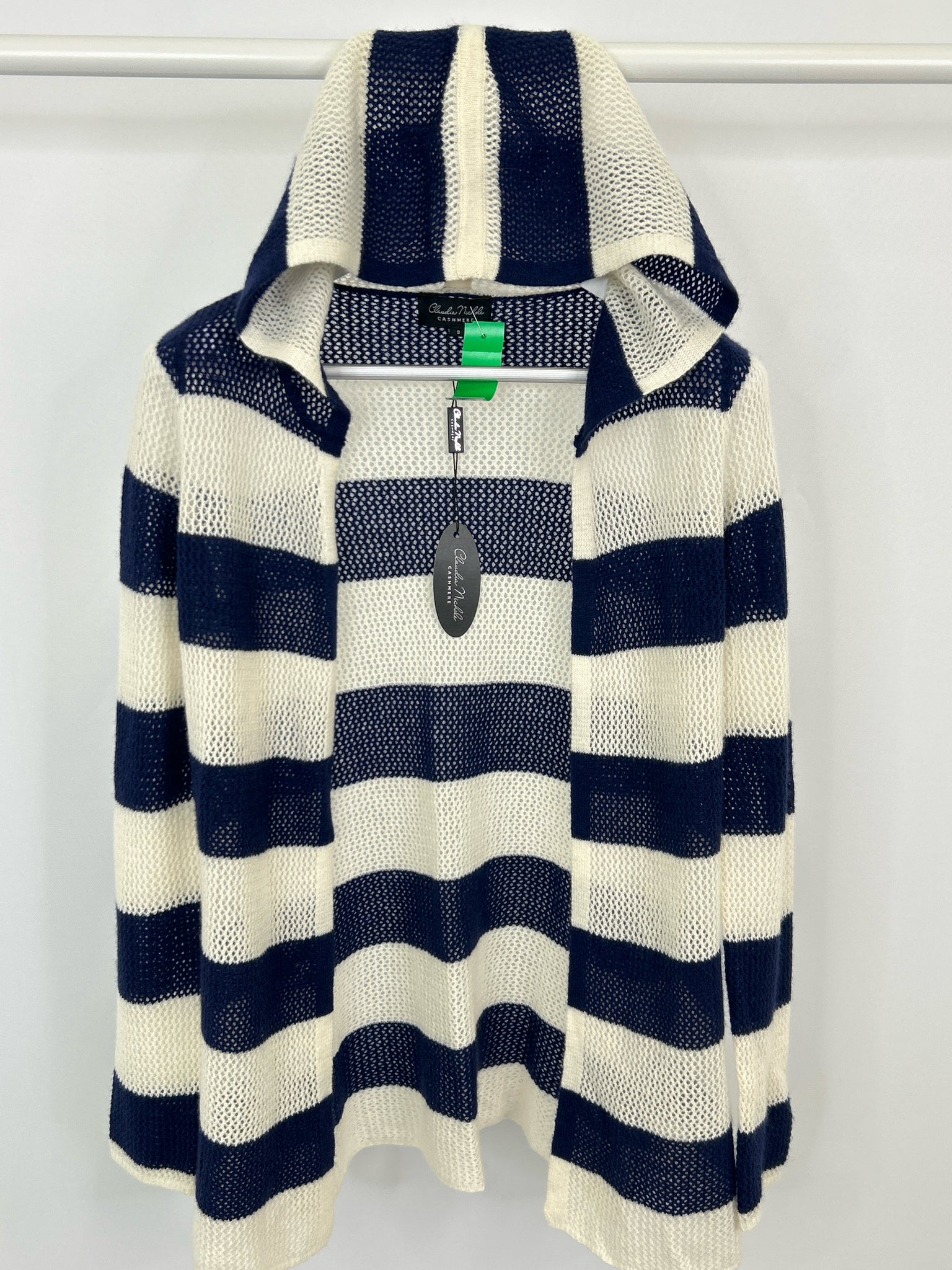 CLAUDIA NICHOLE Size S WHITE AND NAVY Women Cardigan