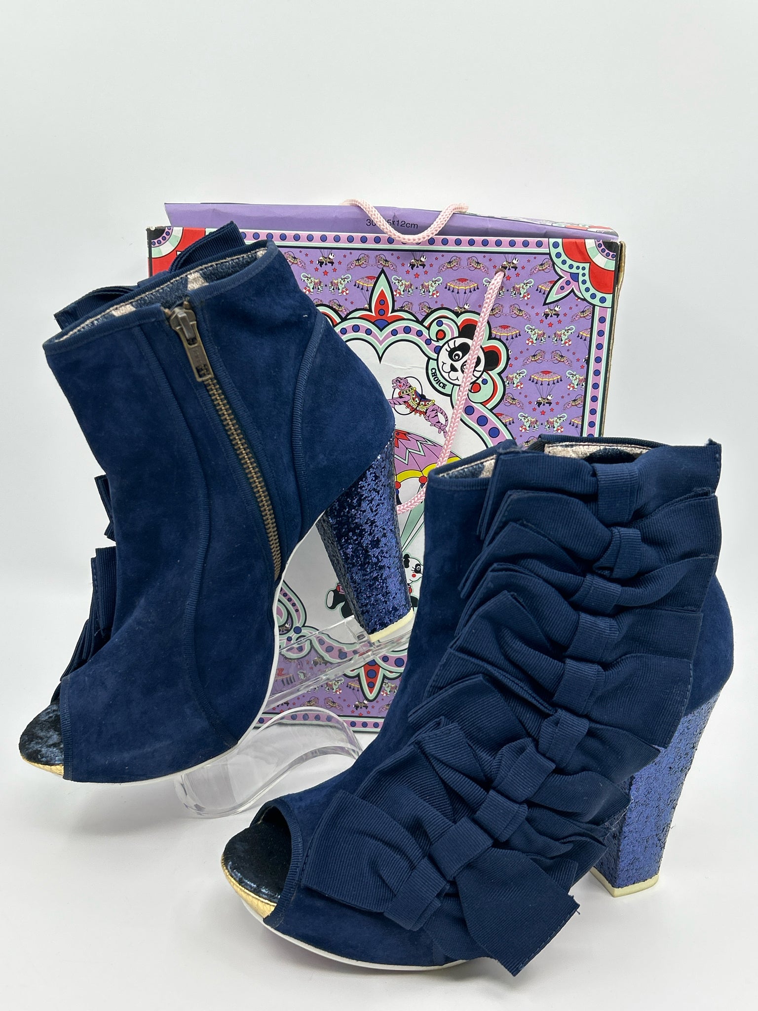 IRREGULAR CHOICE Size 10 Navy Women Booties