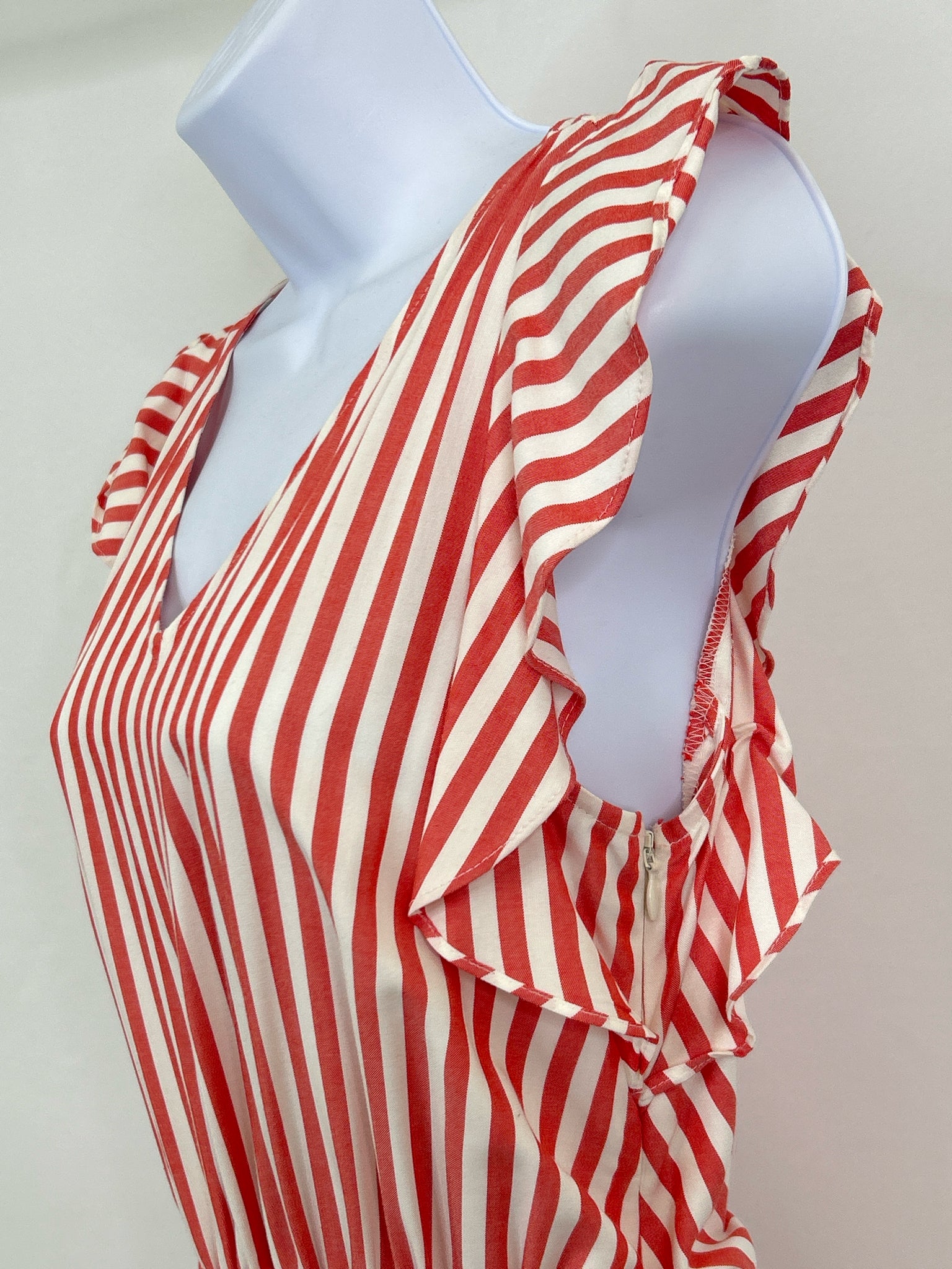 LOFT NWT Size 2P Red Striped Women Romper