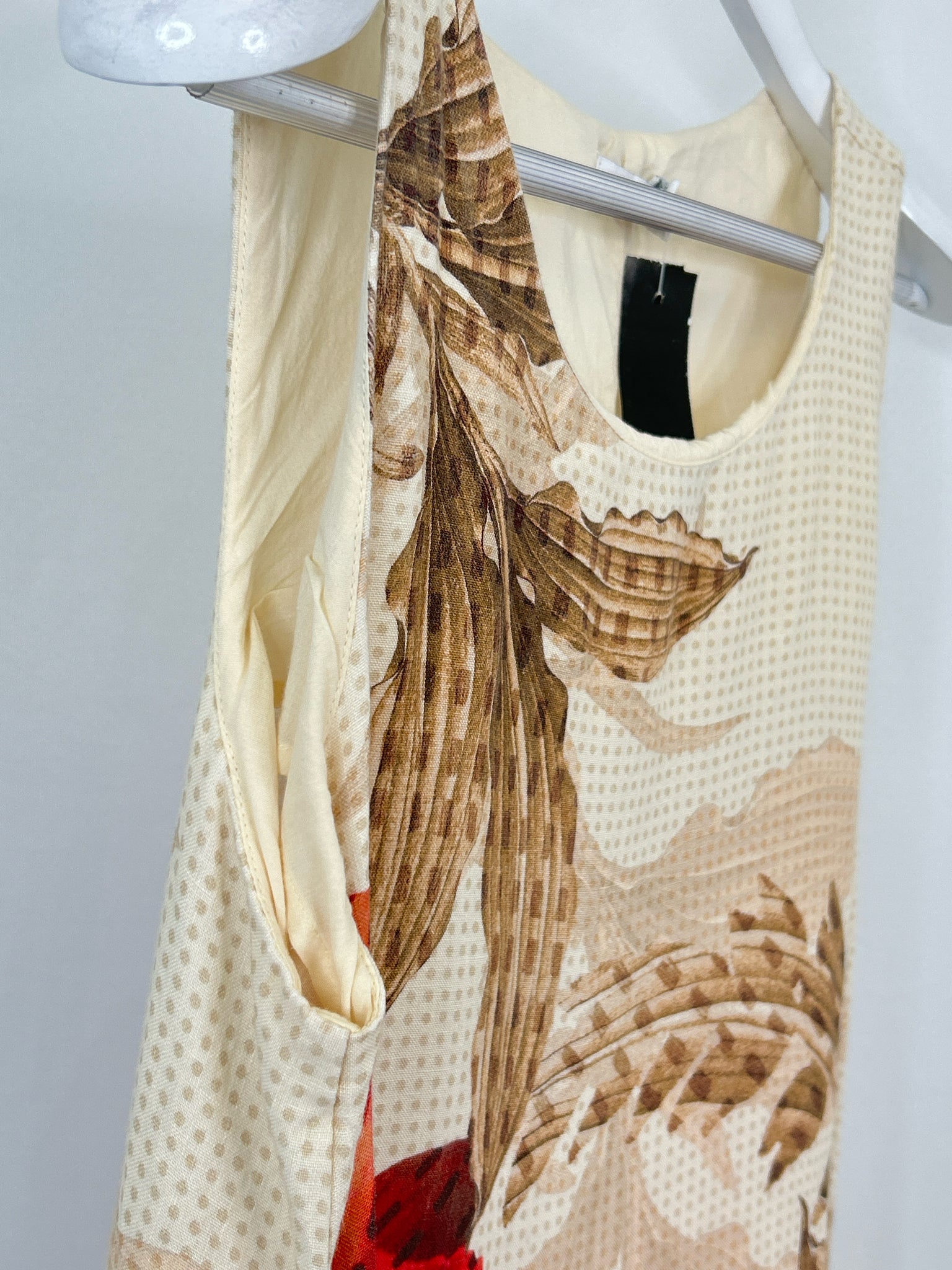 CHICO'S Size 8 Cream Print Women Dress