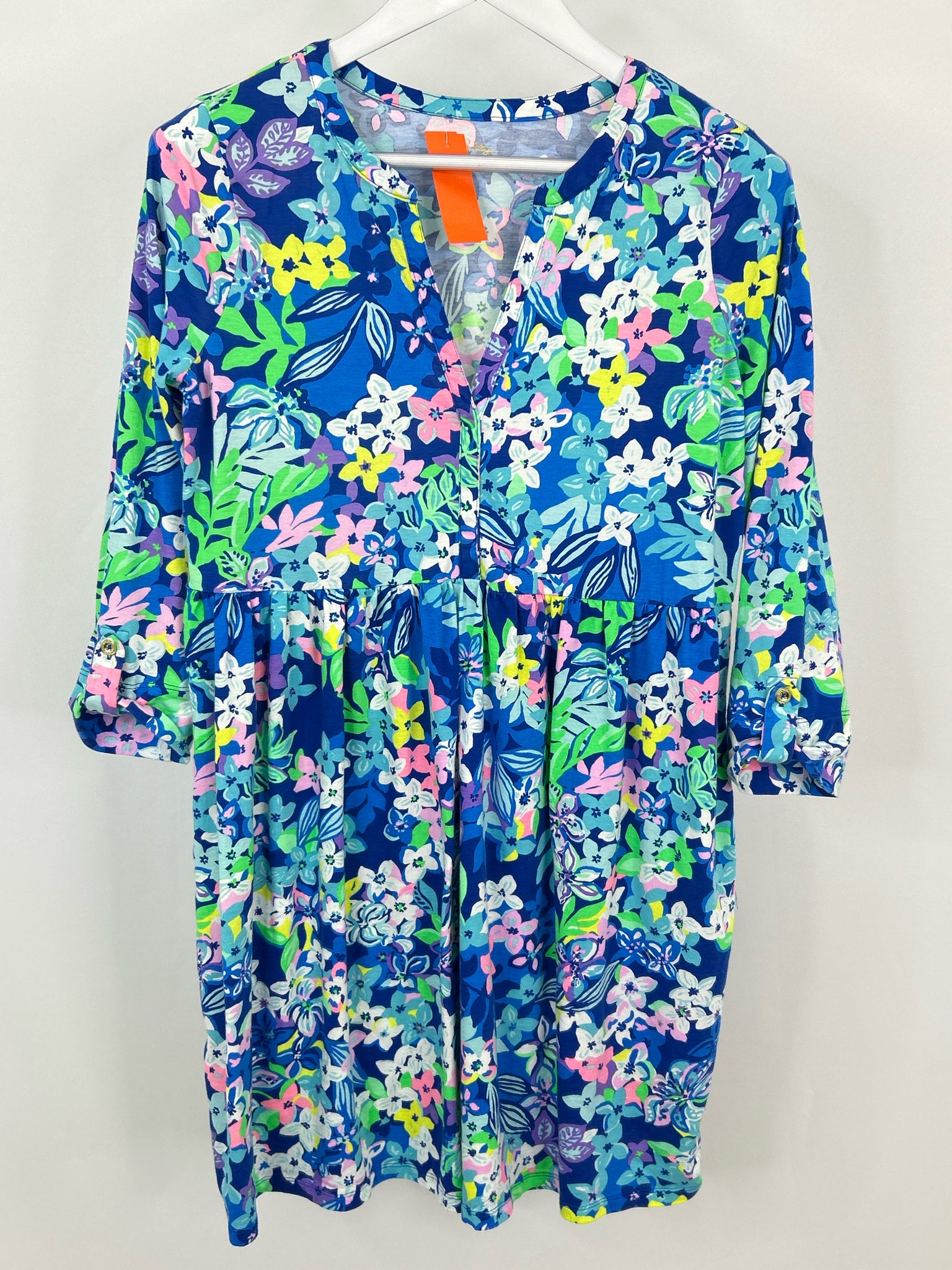 LILLY PULITZER Size L Blue Print Women Dress