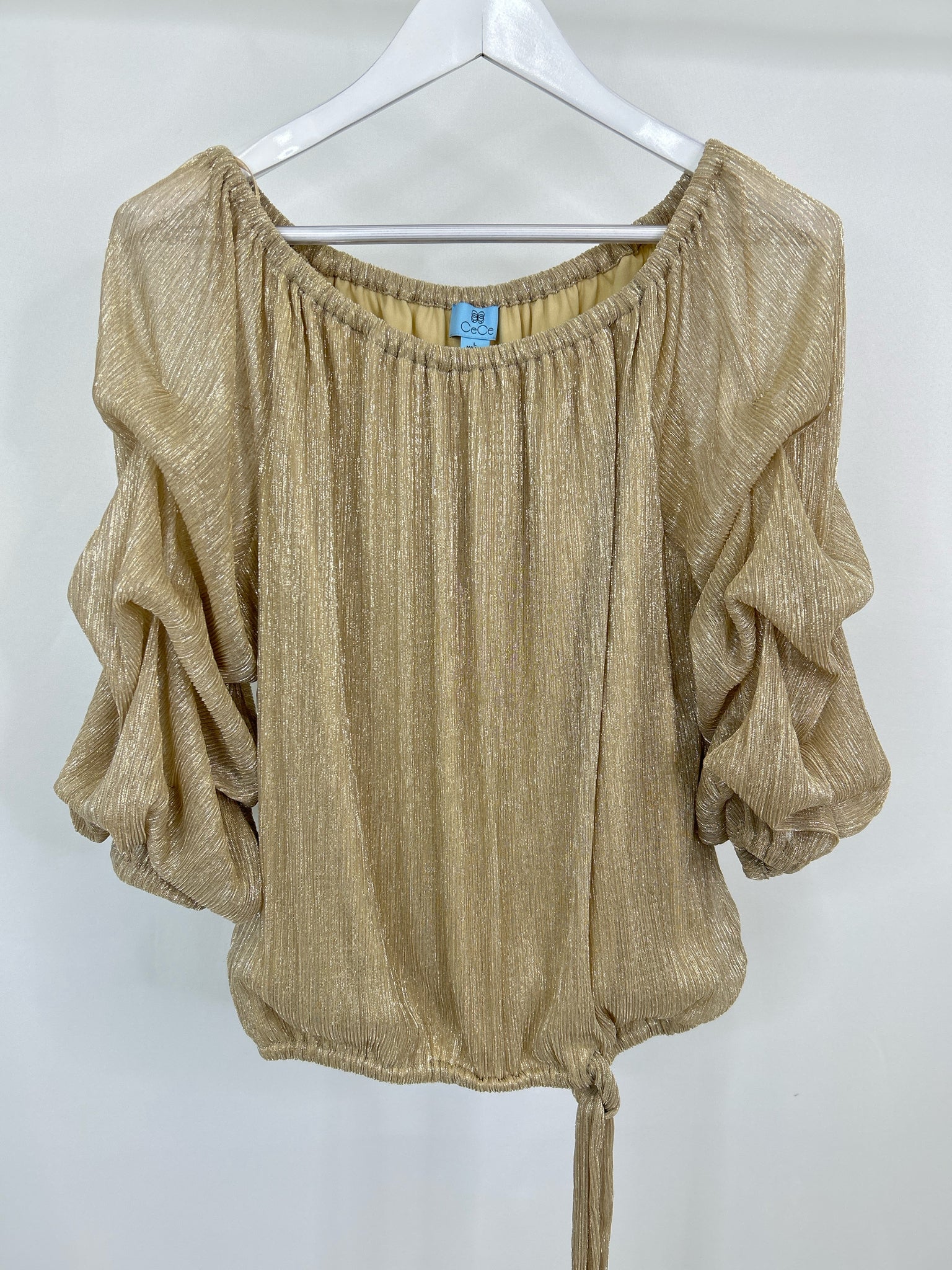 CECE Size L Metallic Gold Women Top NWT