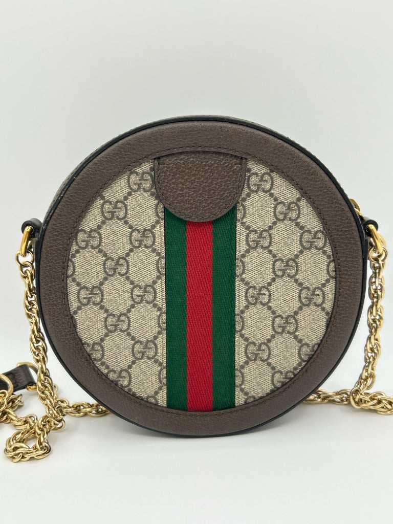 GUCCI GG Supreme Ophidia Brown Monogram Crossbody Purse