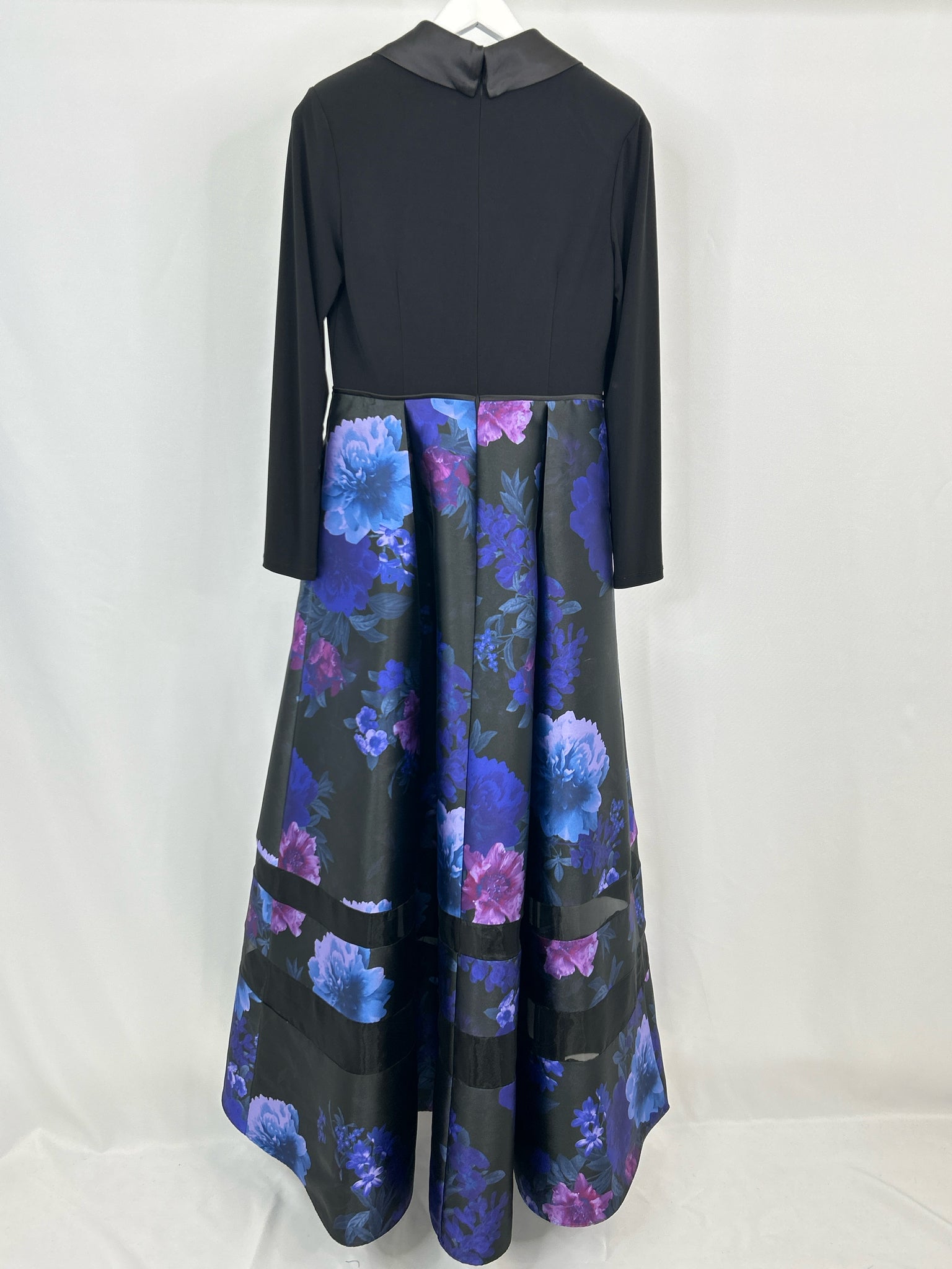 ADRIANNA PAPELL Size 10 Black & Purple Women Dress