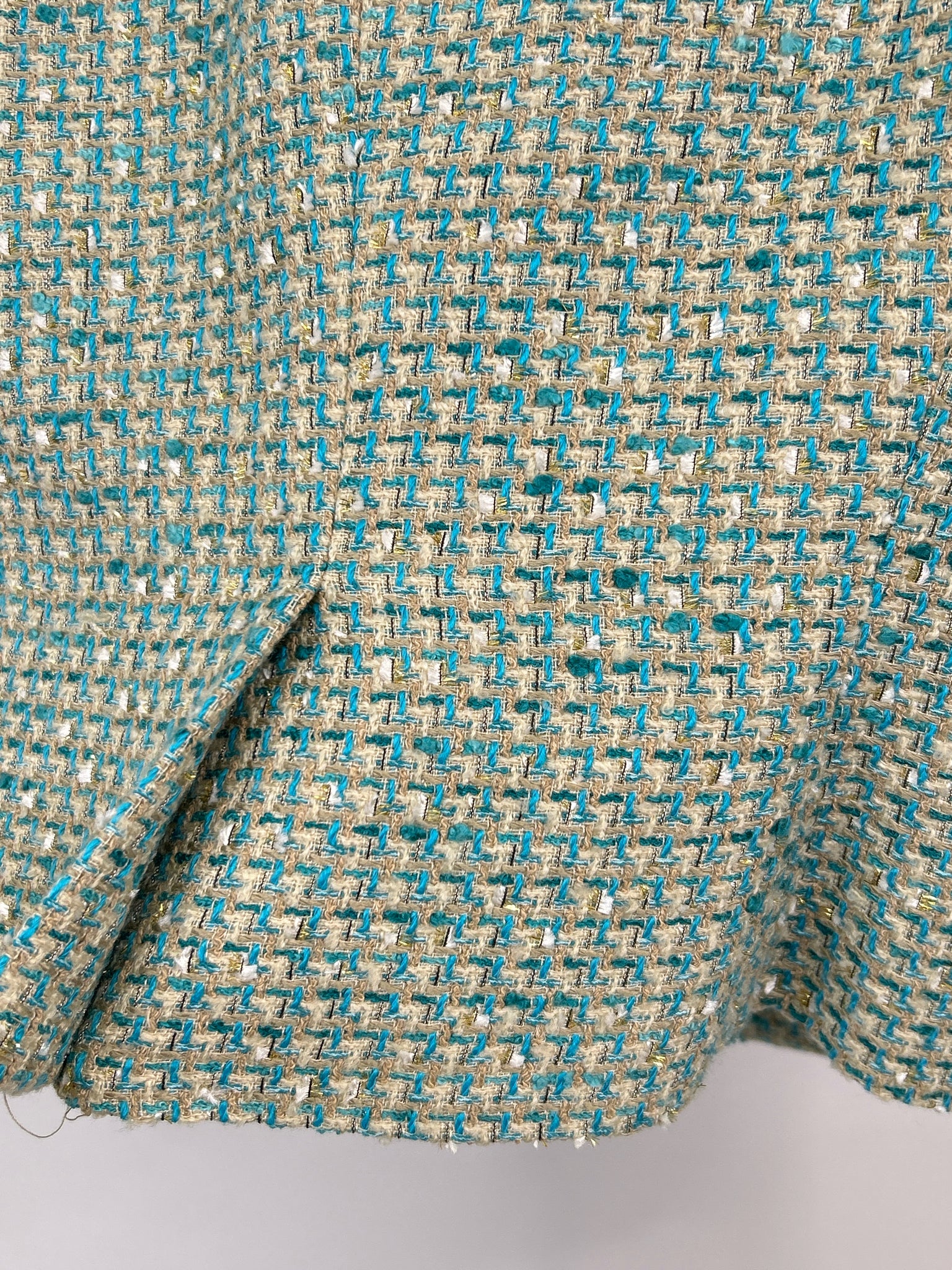 CALVIN KLEIN Size 12 AQUA & CREAM Women Jacket