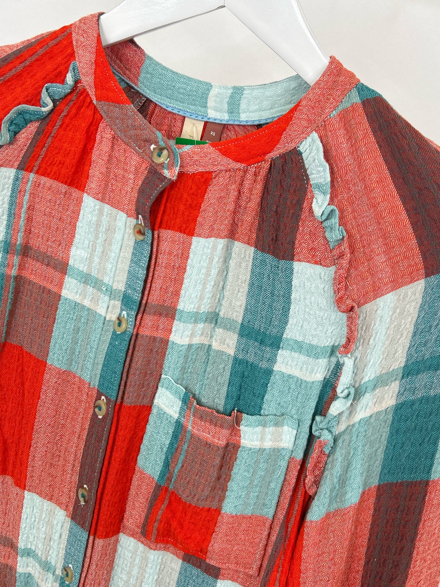 PILCRO Size XS RED AND TEAL Women Shirt