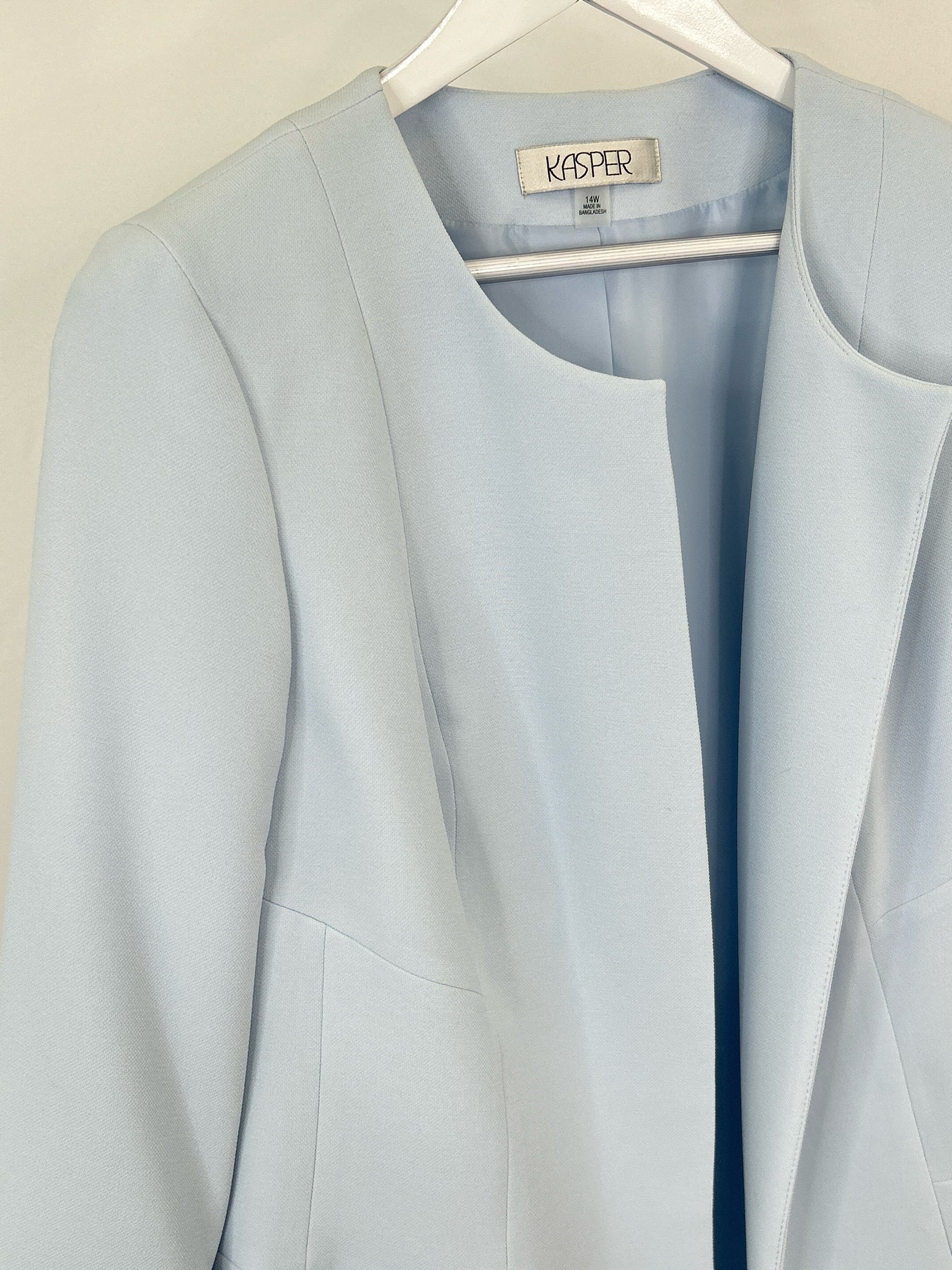 KASPER Size 14W Light Blue Women Jacket NWT