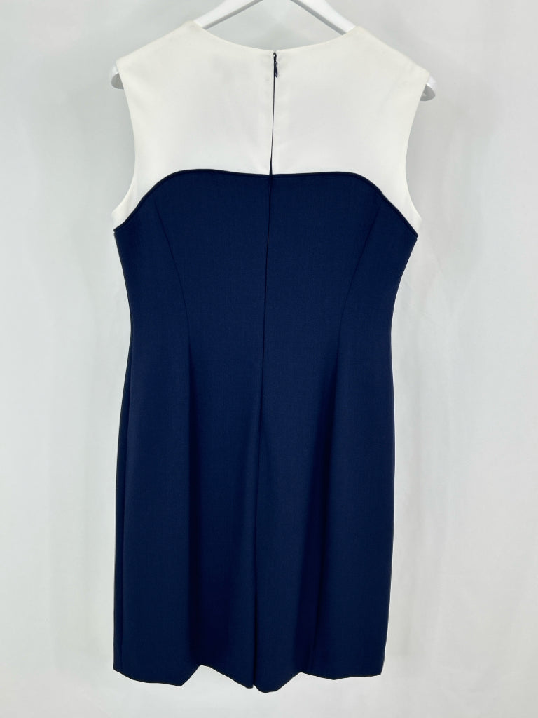 TAHARI Women Size 12 Blue Print Dress