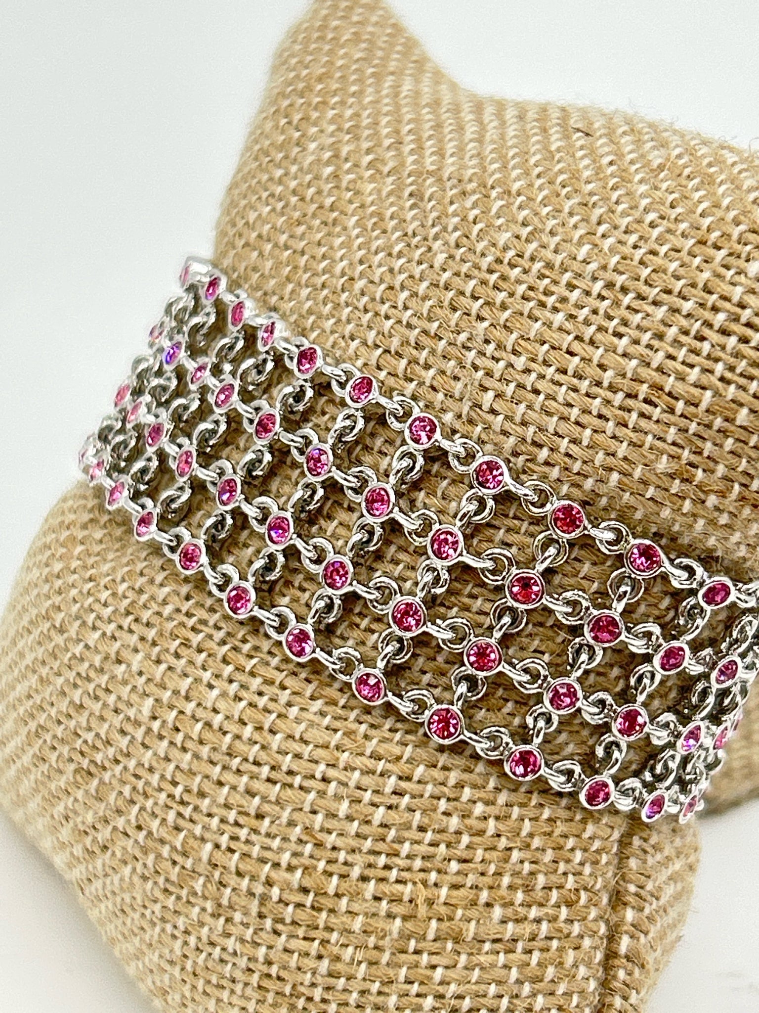 LAUREN G ADAMS SILVER AND PINK Bracelet