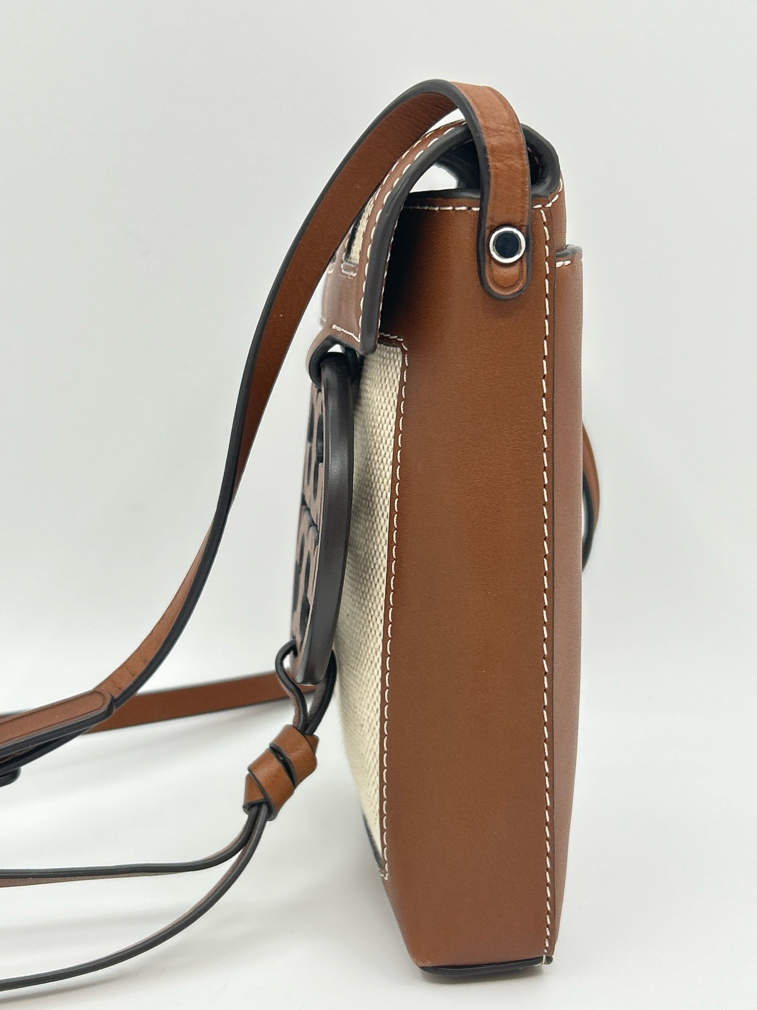 TORY BURCH Canvas and Tan Women Purse