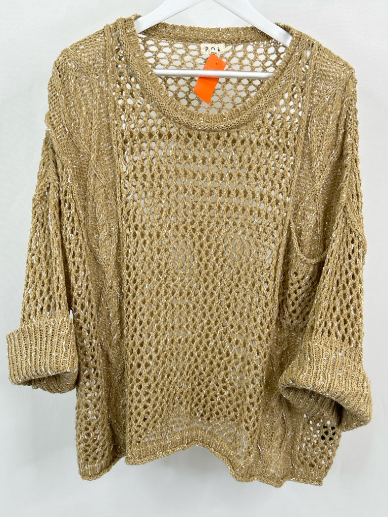 POL Women Size S BEIGE AND WHITE Sweater