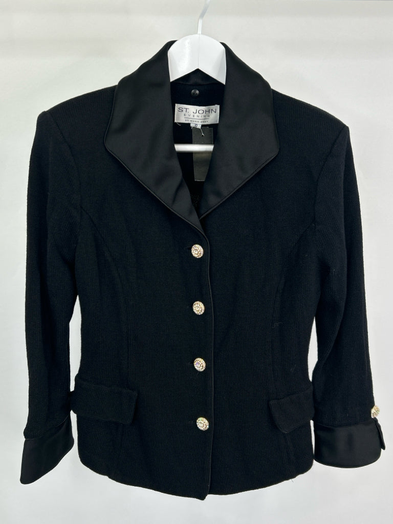 ST JOHN EVENING Women Size 10 Black Jacket