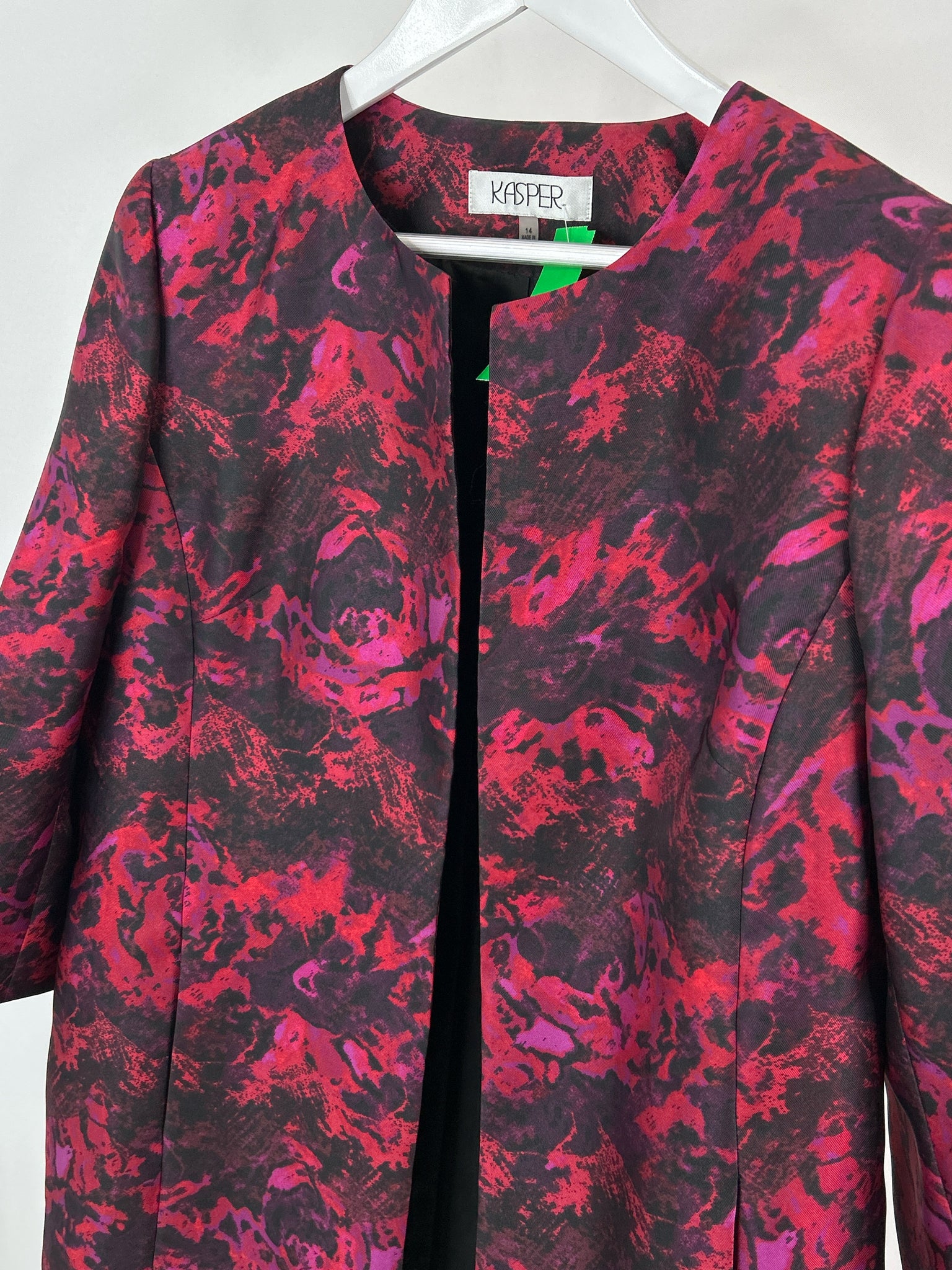 KASPER Size 14 Pink and Black Women Jacket