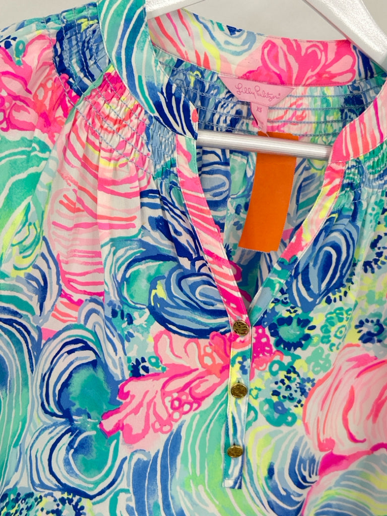 LILLY PULITZER Size XS Multi-Color Silk Women's Top