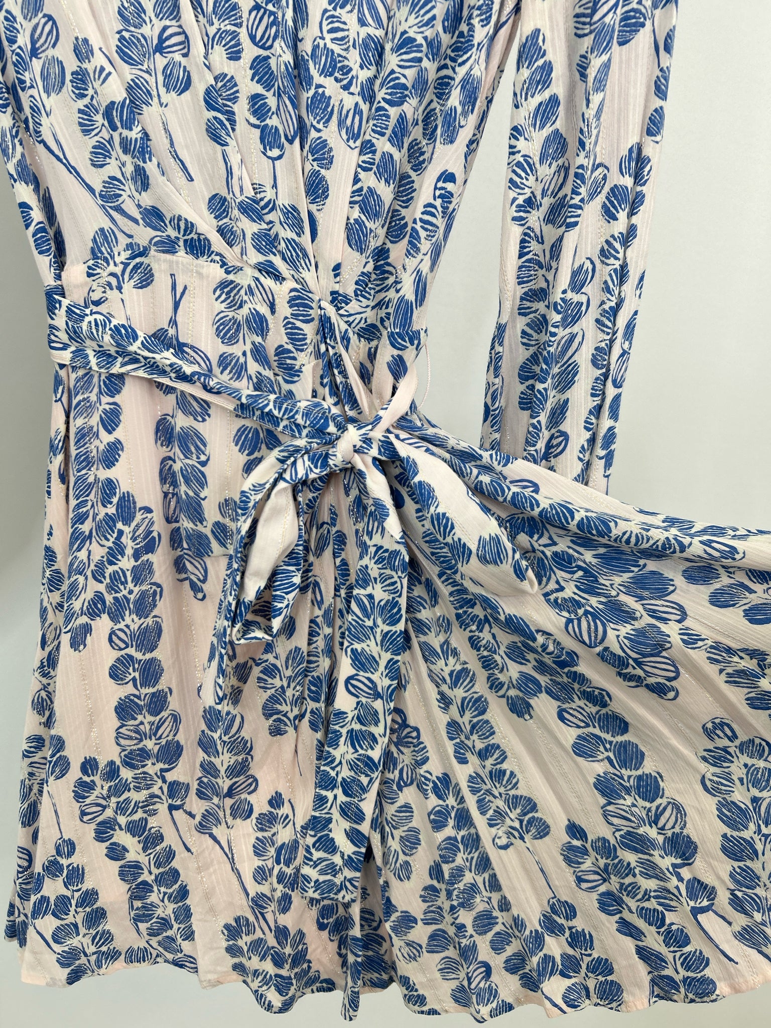 REISS Size 2 BLUE & CREAM Women Dress