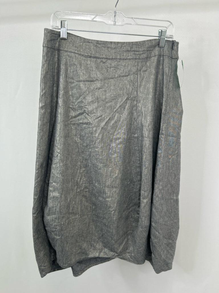 EILEEN FISHER Size M GREY METALLIC Skirt