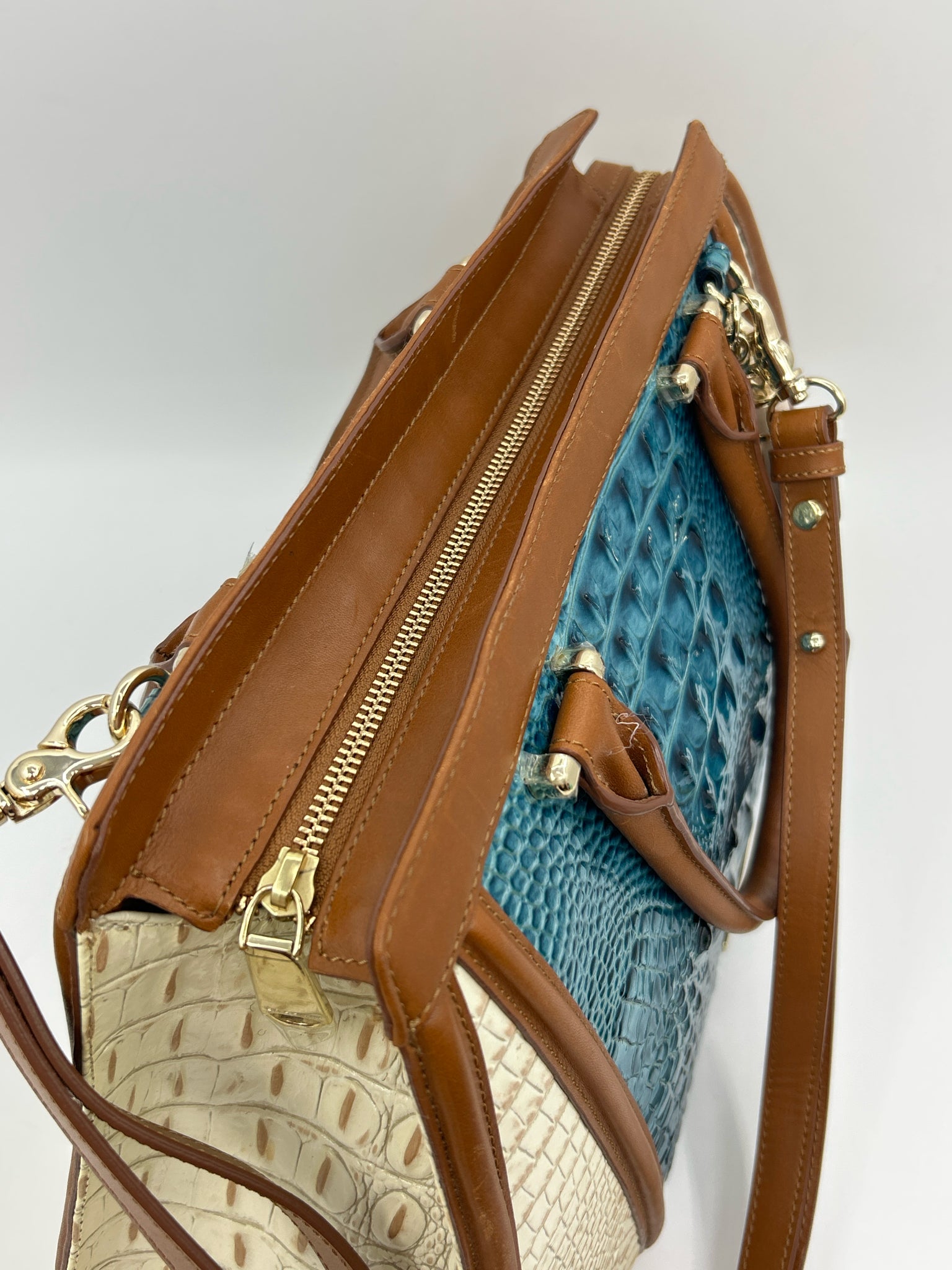 BRAHMIN BEIGE AND TEAL Women Purse