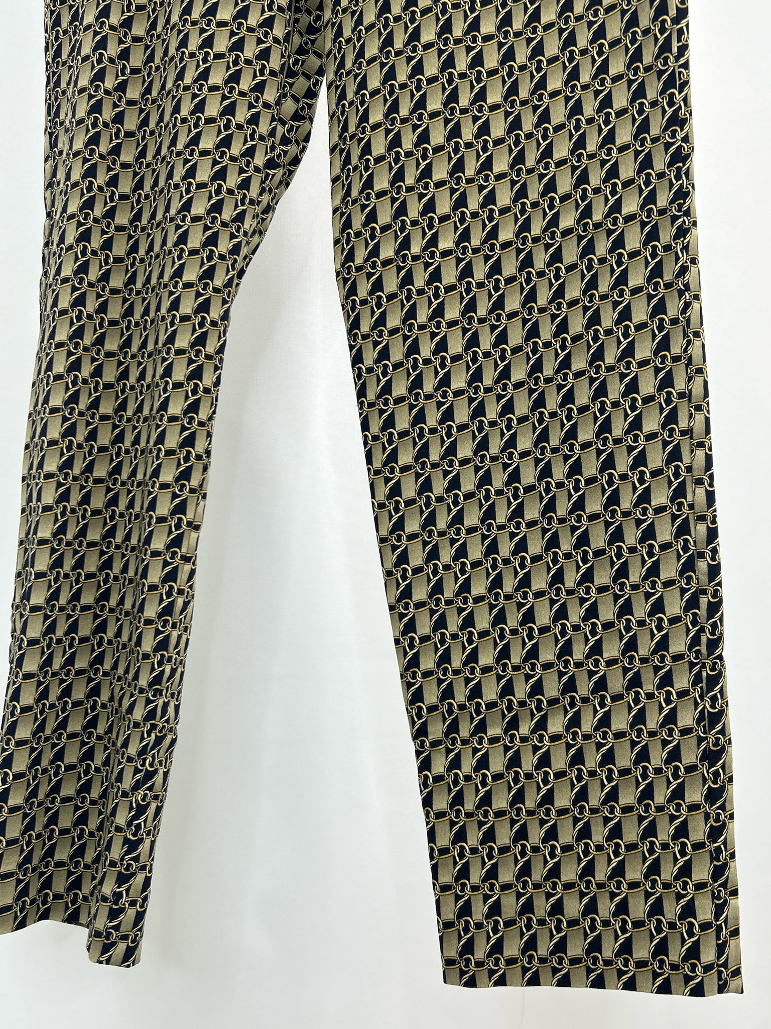 KRAZY LARRY Size 10 Black Print Women Pants