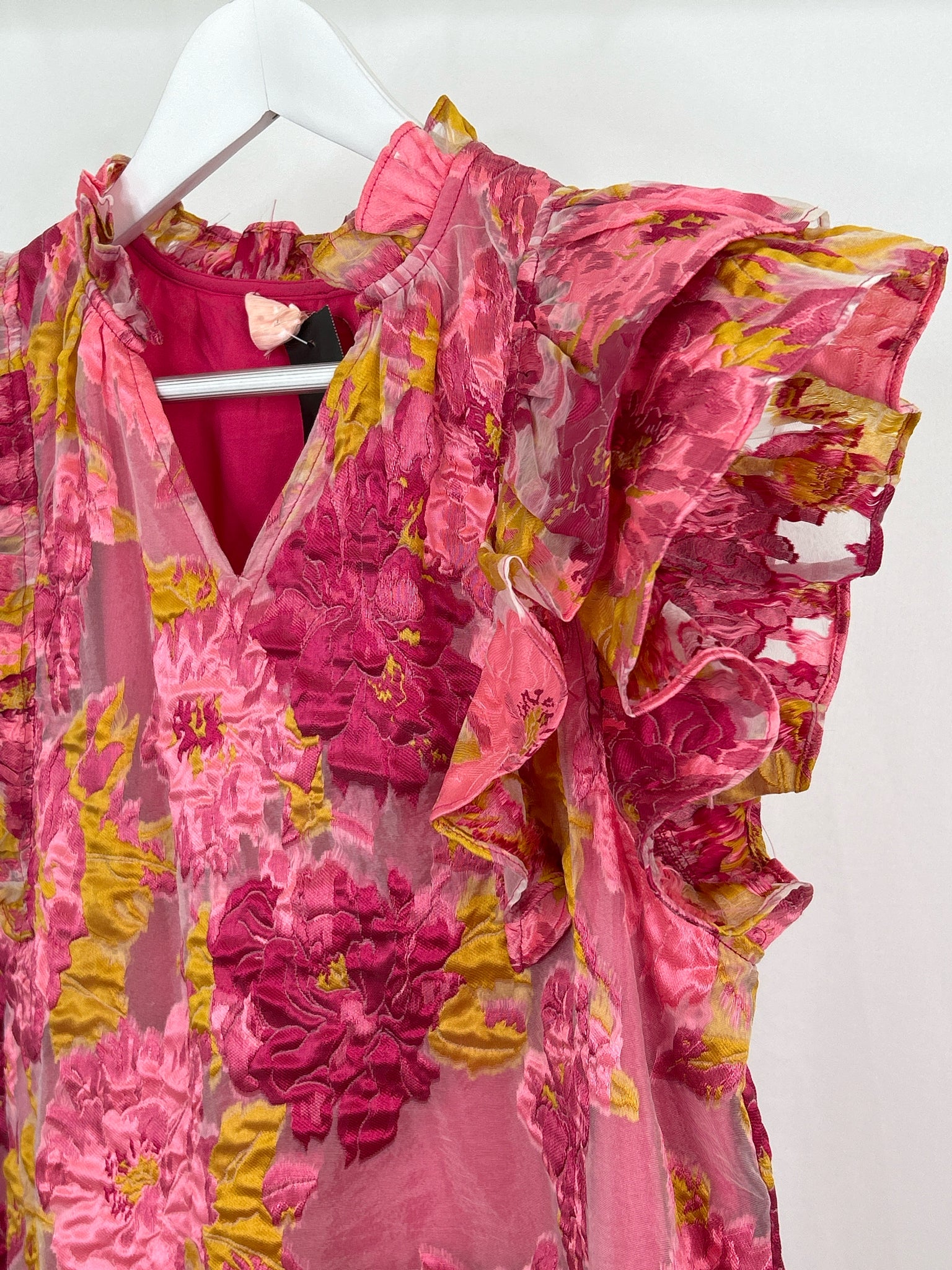 ENTRO Size M Pink and Wine Women Dress