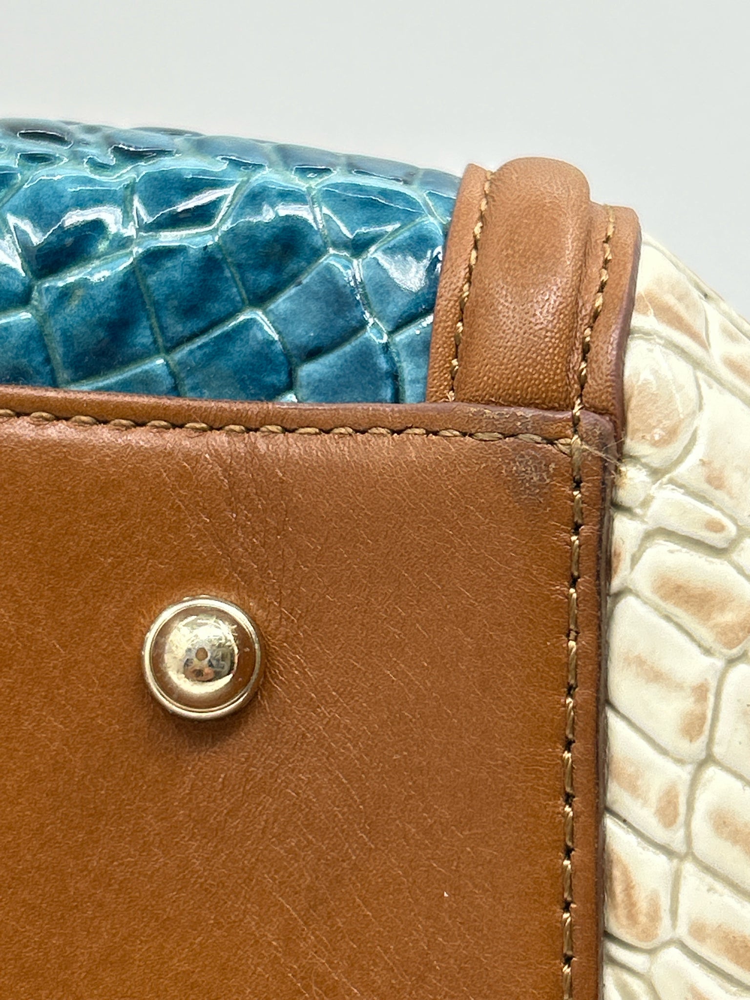 BRAHMIN BEIGE AND TEAL Women Purse