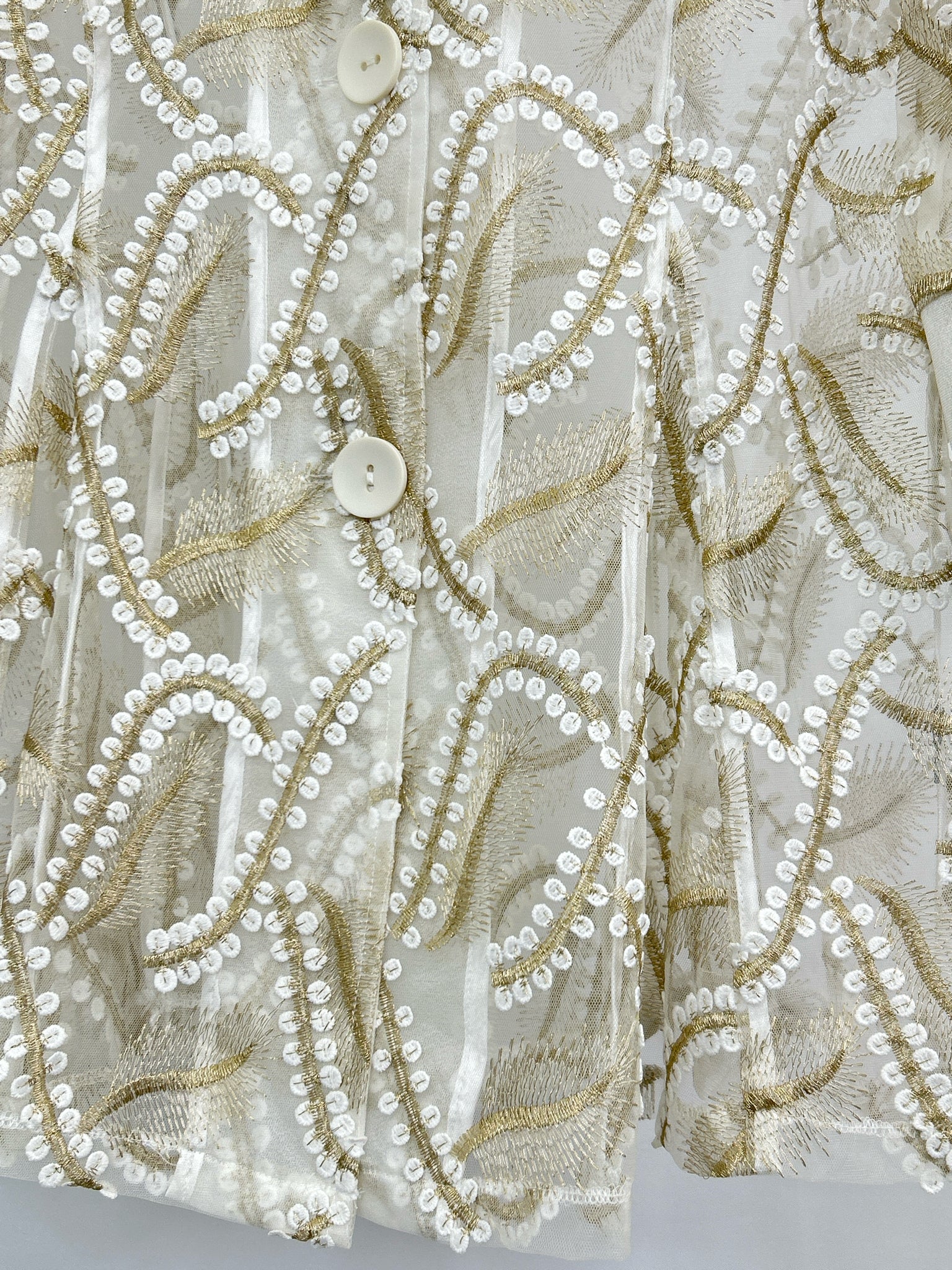 DAMEE Size S WHITE AND GOLD Women Jacket