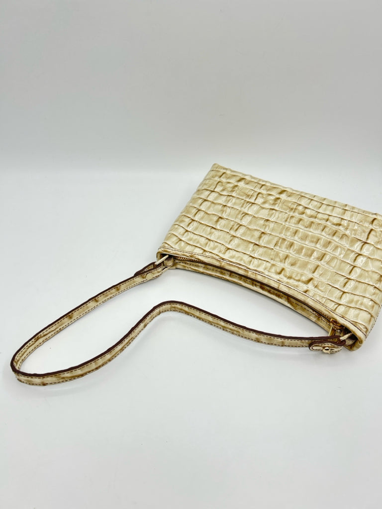 BRAHMIN Cream Croc Embossed Leather Purse