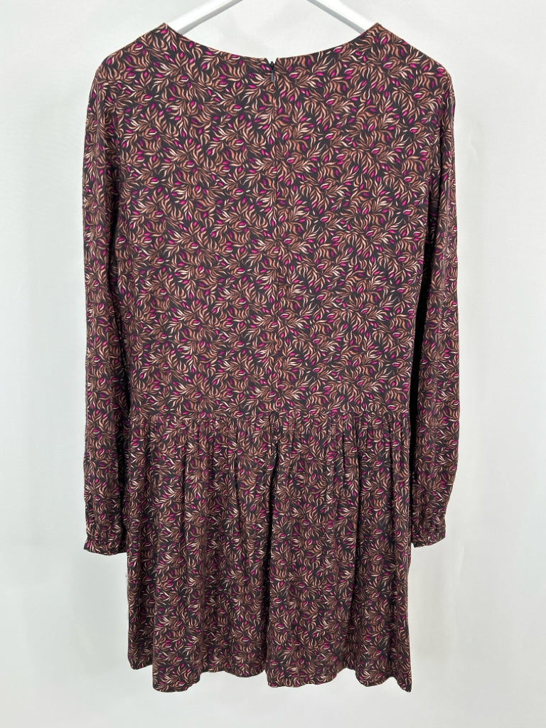 HINGE Women Size L BROWN AND PURPLE Dress