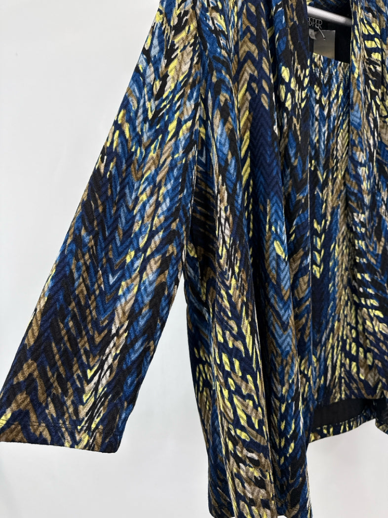 KASPER Size 1X Navy and yellow Women 2-piece Set