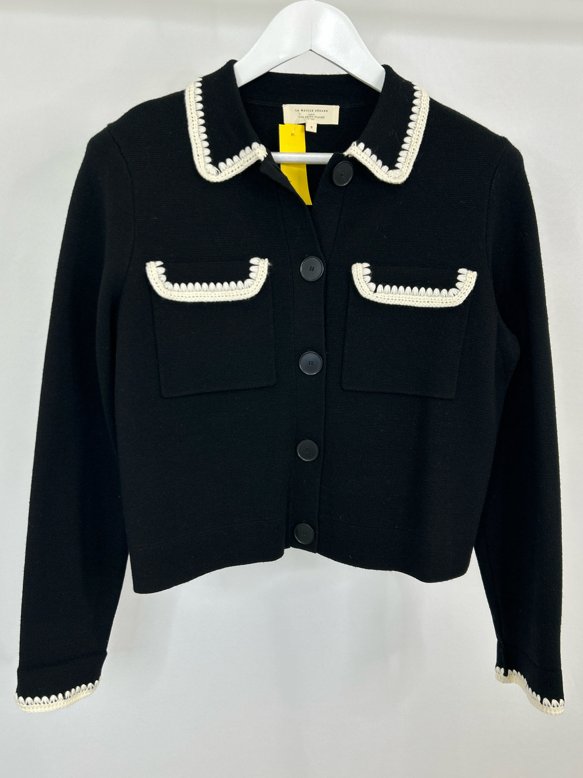 La Maille Sezane Size S black and cream Women Cardigan