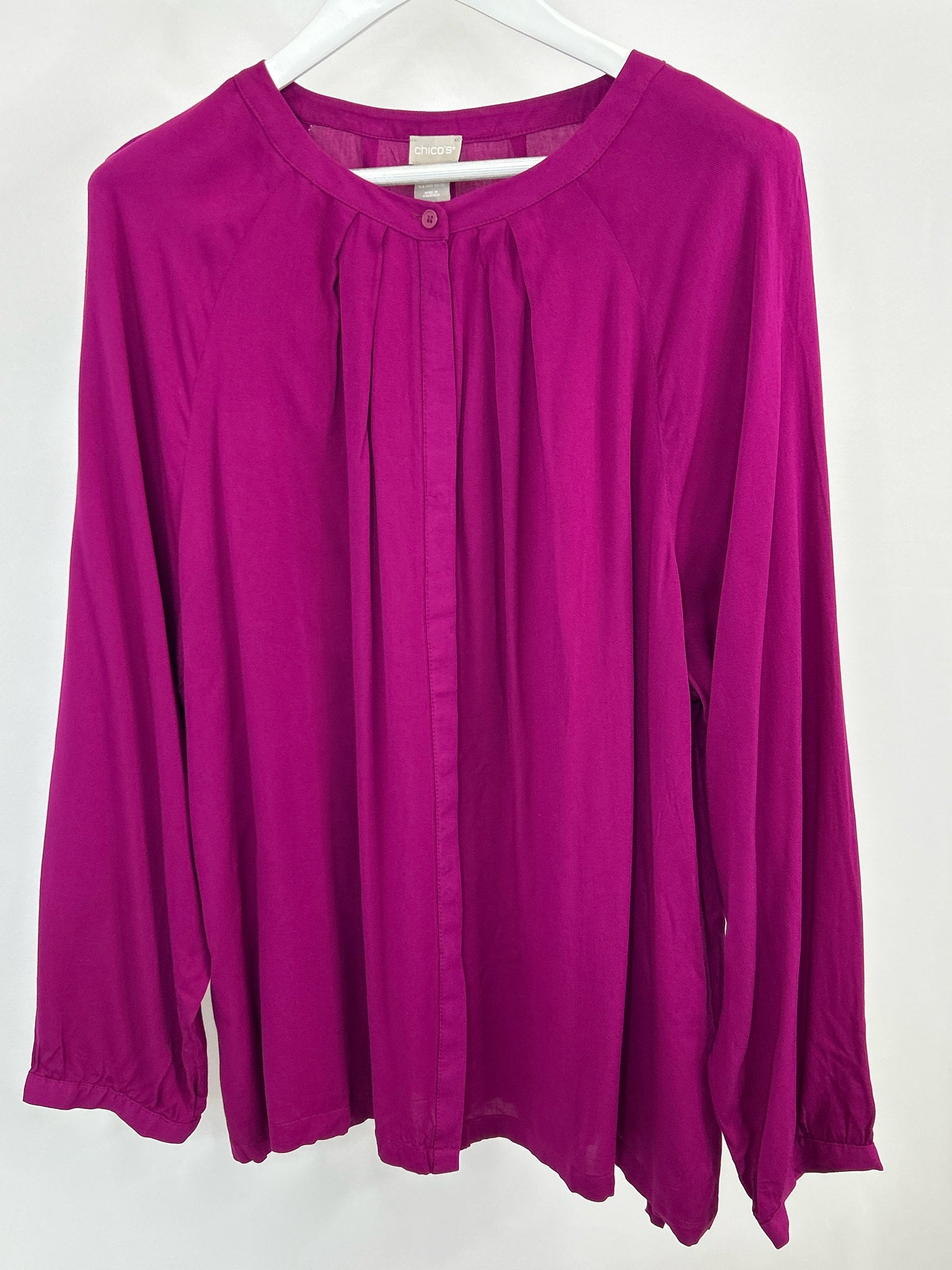CHICO'S Size 20/22 MAGENTA Women Top