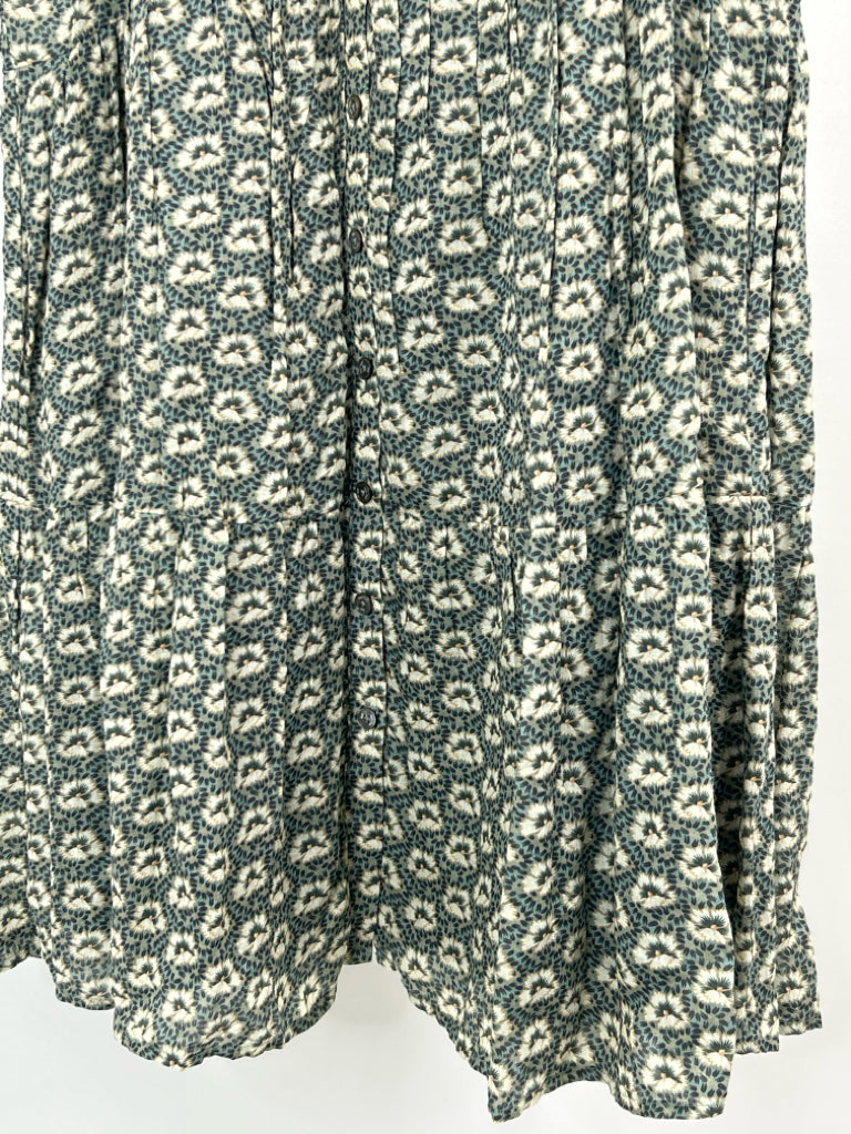 SEA Size L Green Floral Women's Dress