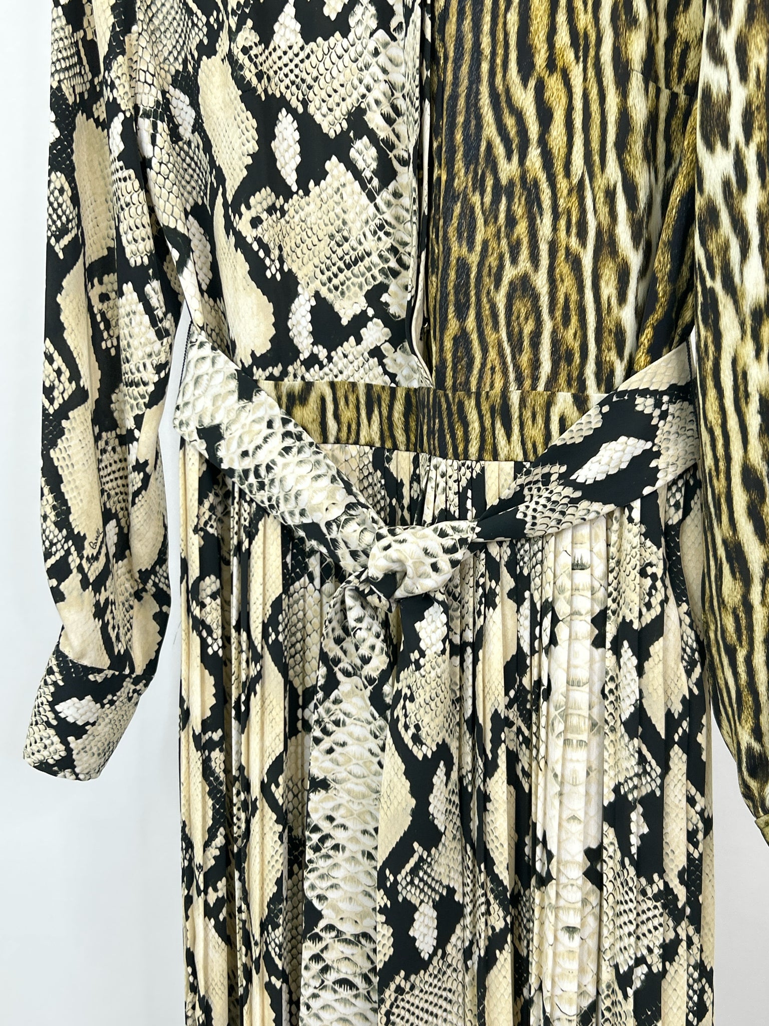 ROBERTO CAVALLI Size 46 Cream Print Women Dress