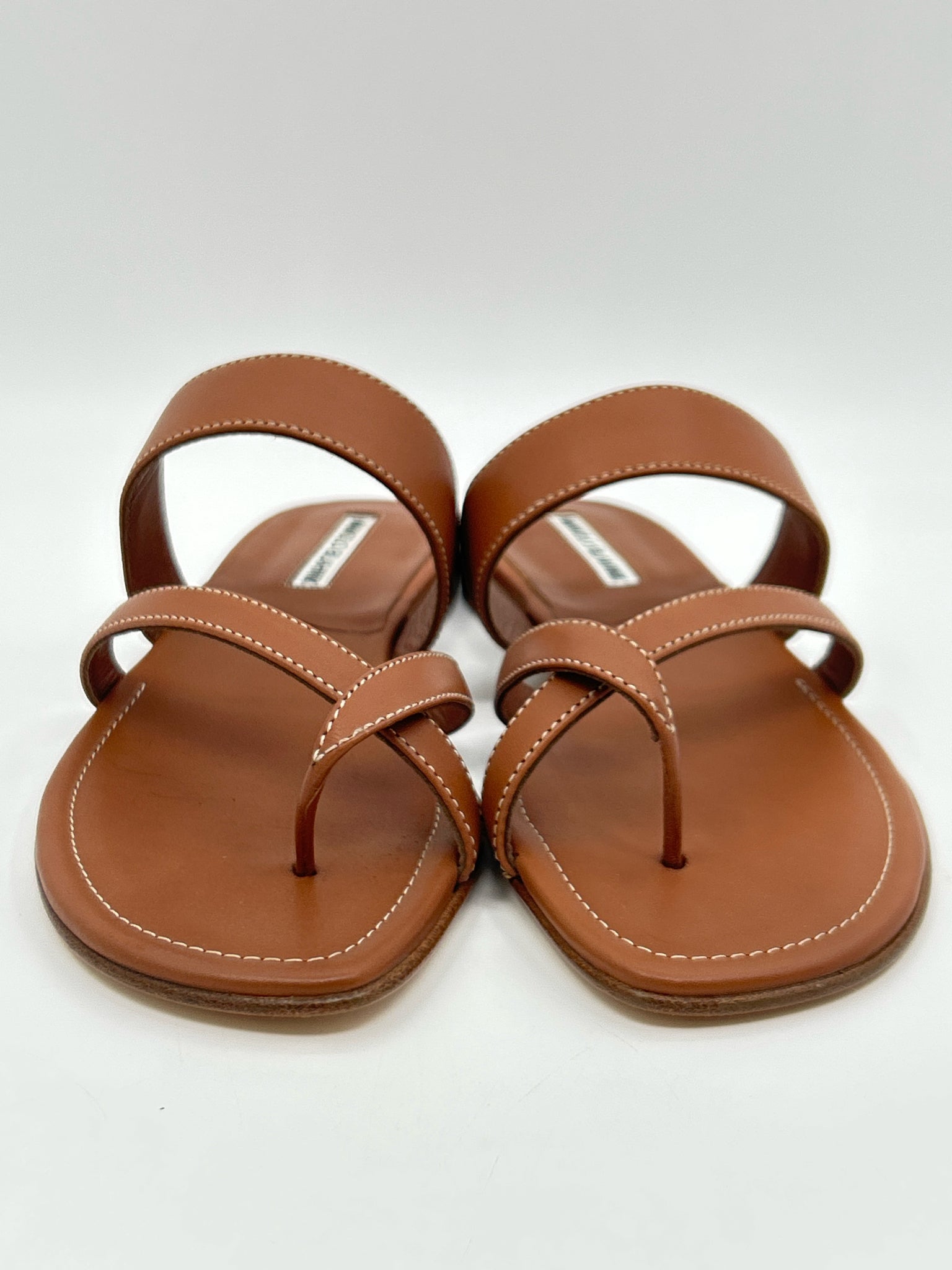 MANOLO BLAHNIK Size 38.5 Brown Women Sandal