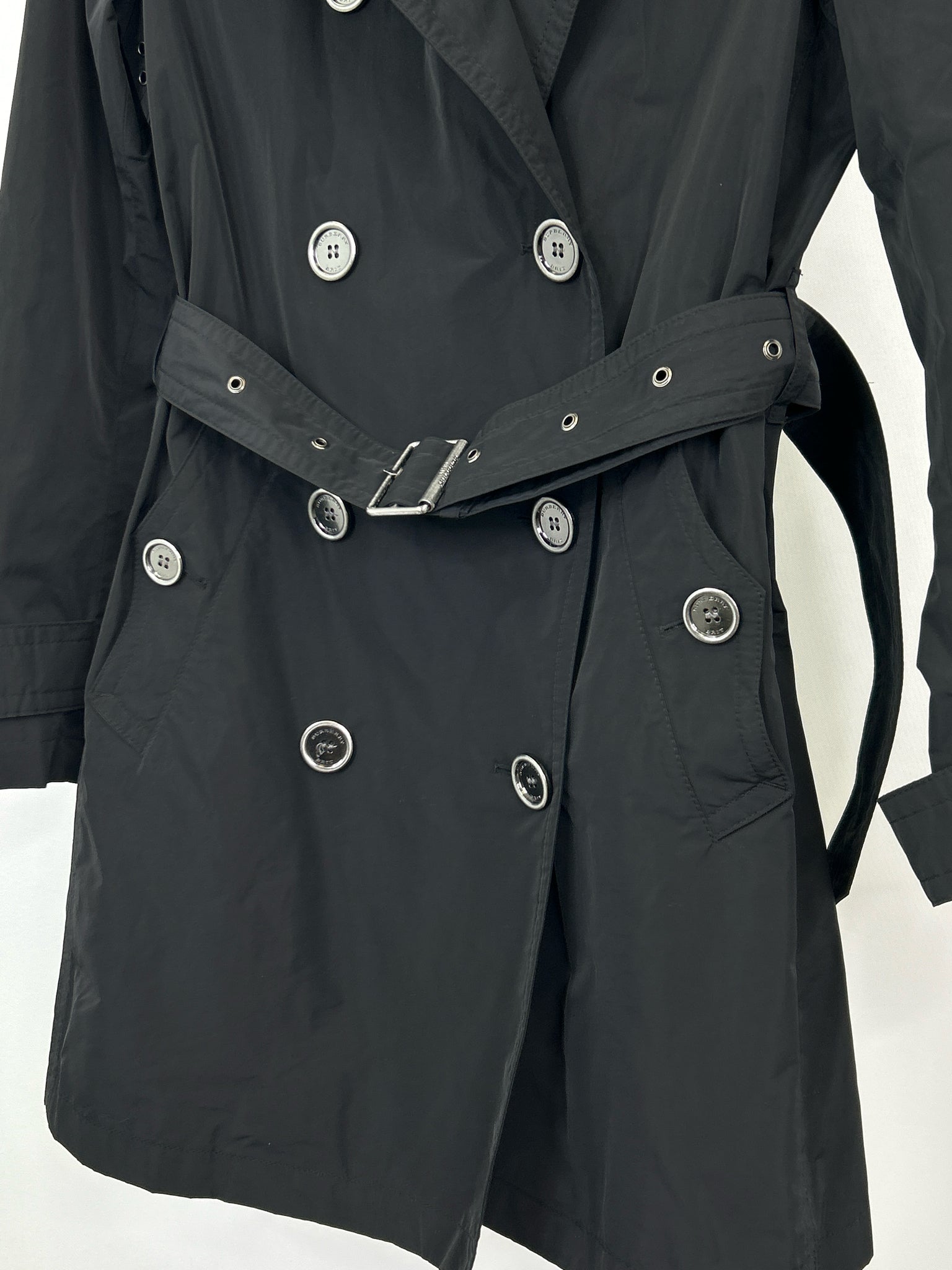 BURBERRY BRIT Size 6 Black Women Trench Coat