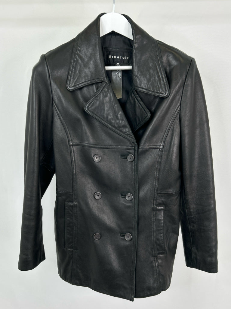 BRAEFAIR LEATHER Women Size M Black Jacket