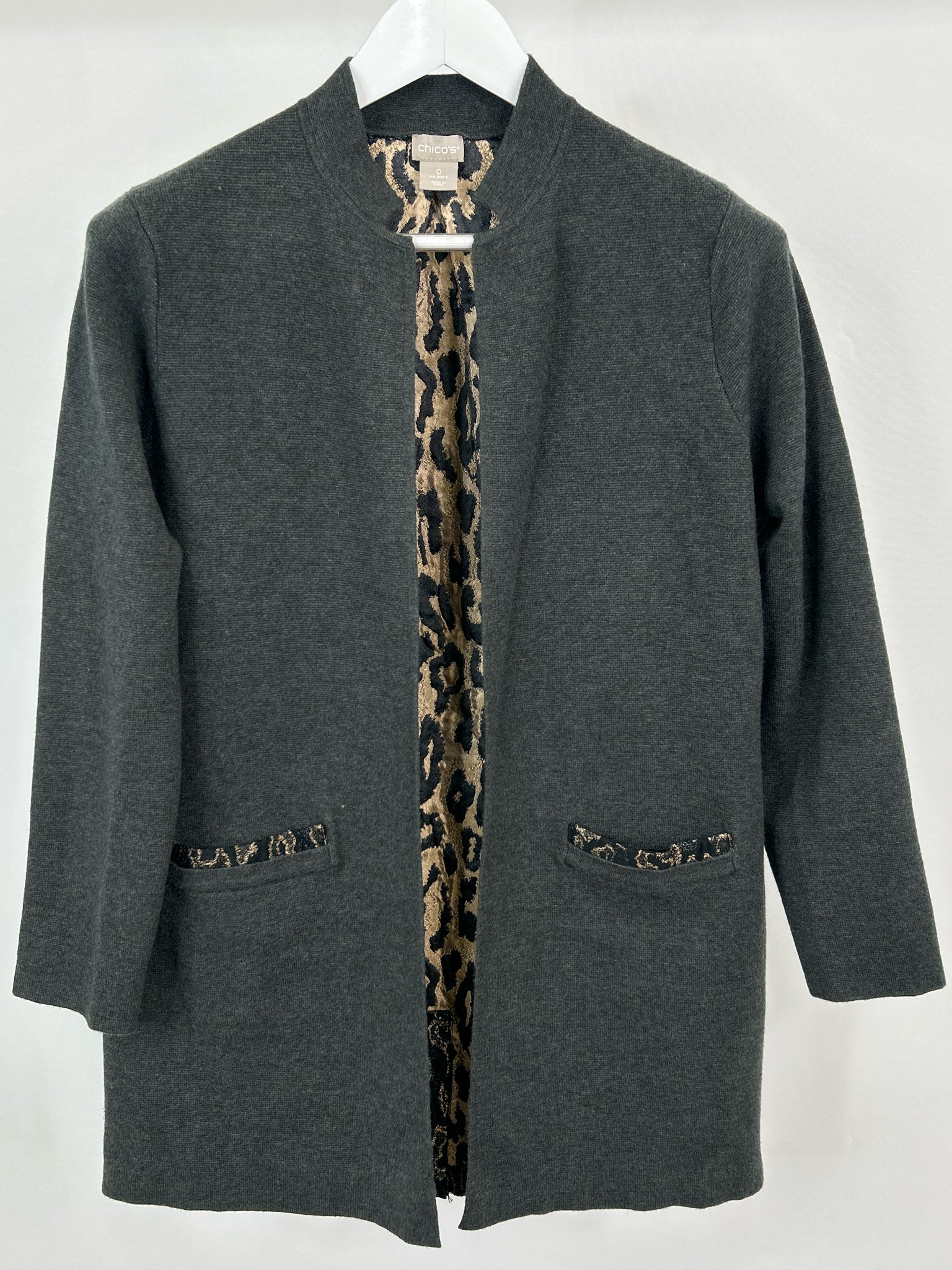 CHICO'S Size S Grey Women Cardigan NWT
