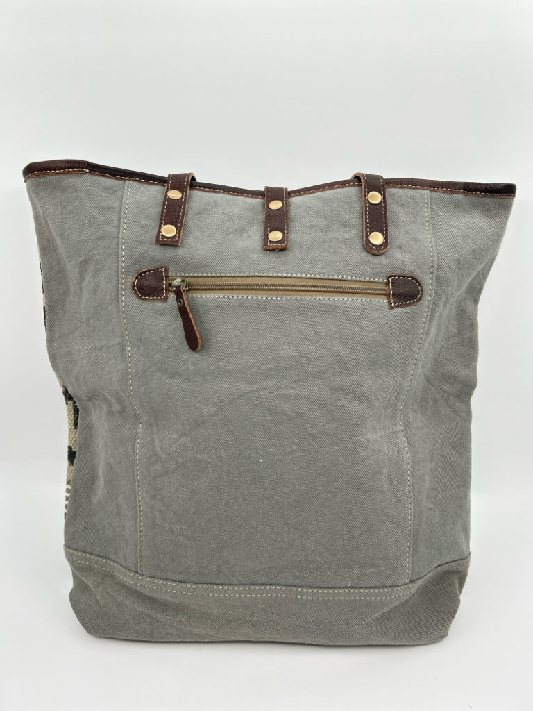 MYRA BAG Grey and white Tote