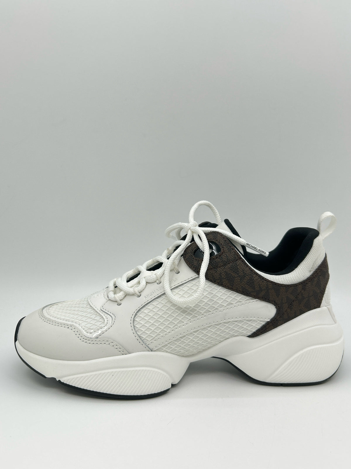 MICHAEL MICHAEL KORS Size 8.5M WHITE AND BROWN Women Sneakers