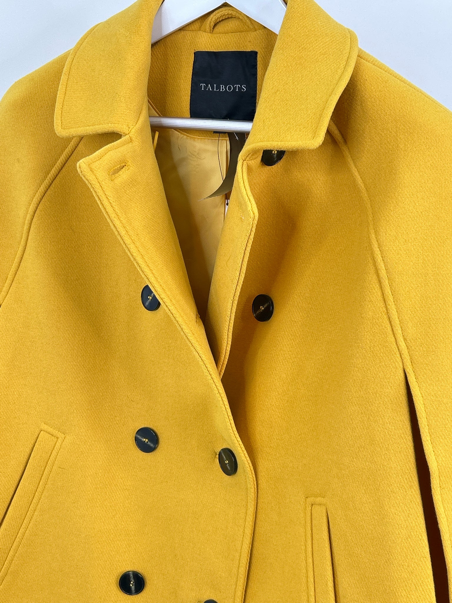 TALBOTS Size M/L Mustard Women Cape NWT