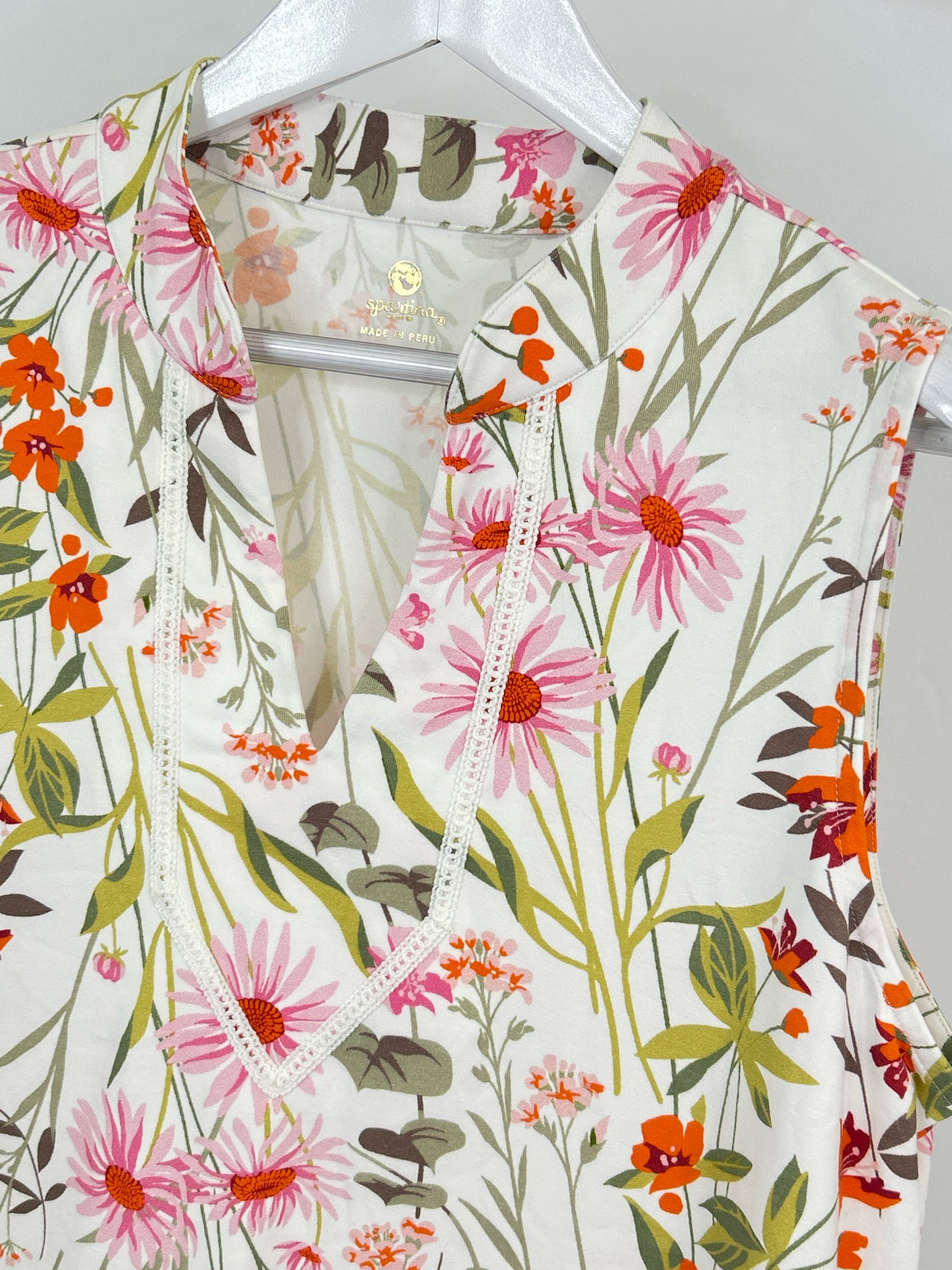 SPARTINA 449 Size XL Green Print Women Dress