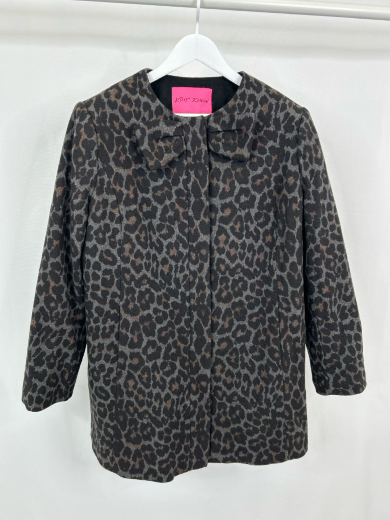 BETSEY JOHNSON Women Size XL GREY PRINT Coat