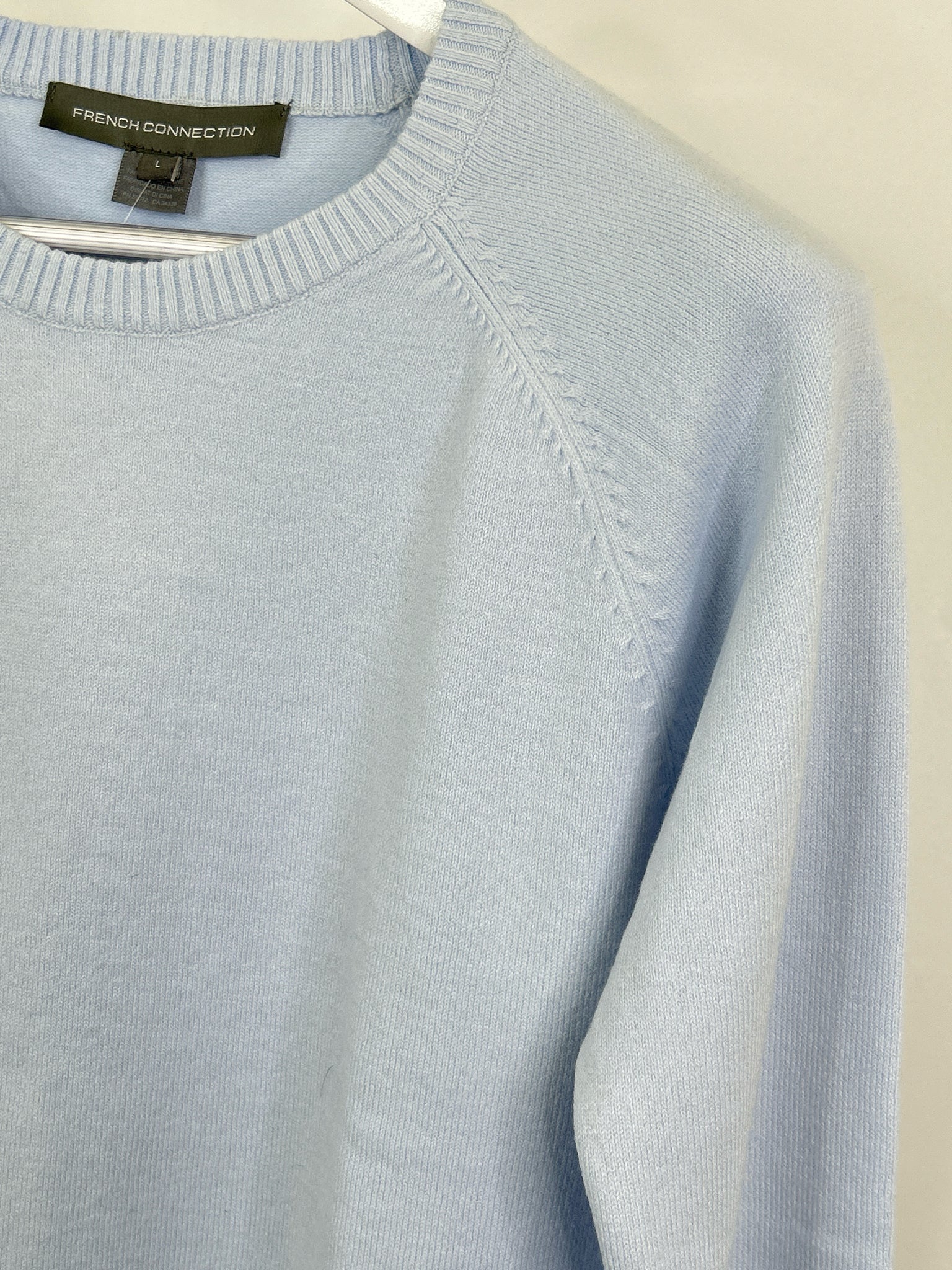 FRENCH CONNECTION Size L Pale Blue Women Sweater NWT