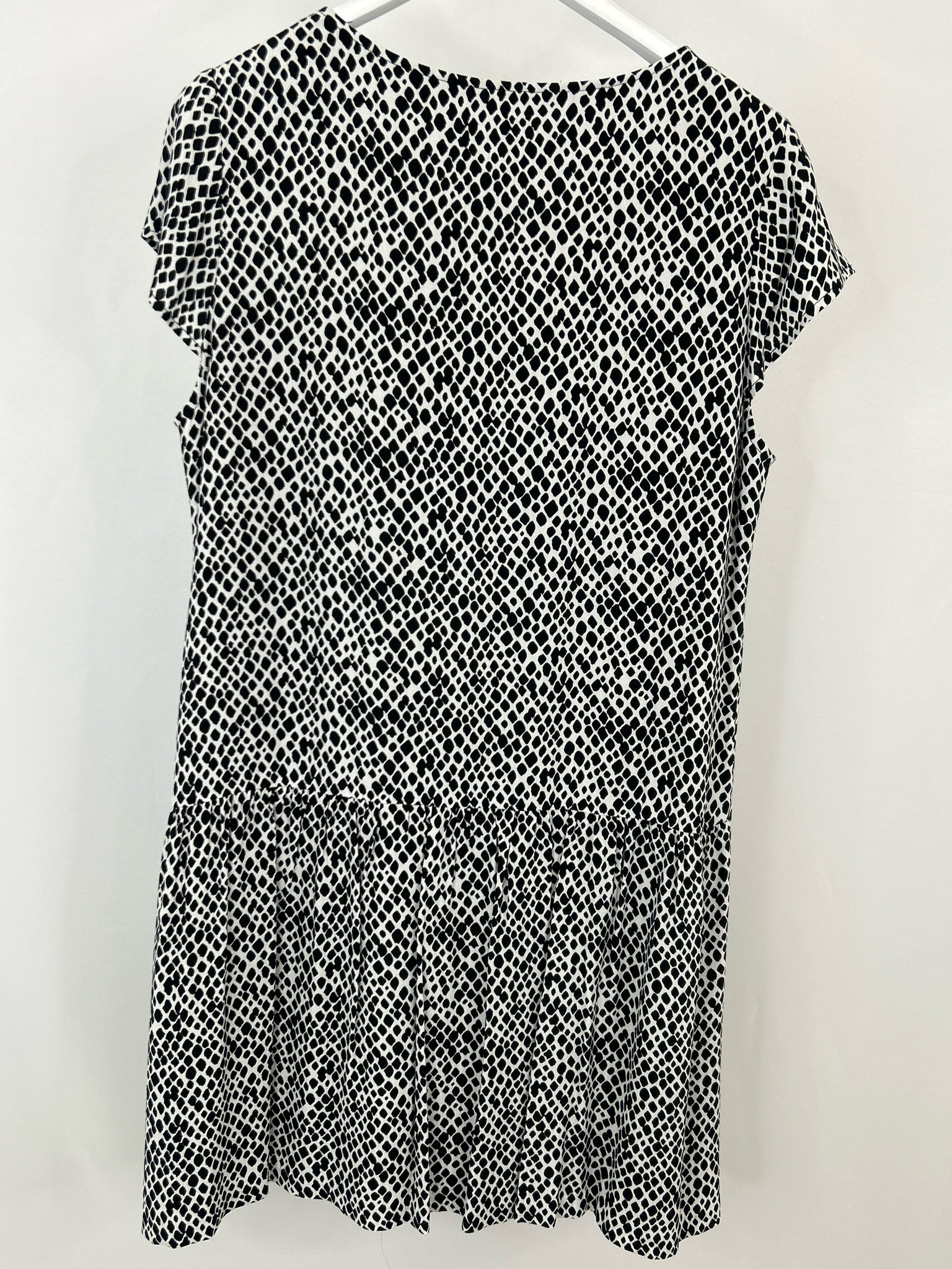 Garnet Hill Size 14 Black Print Women Dress