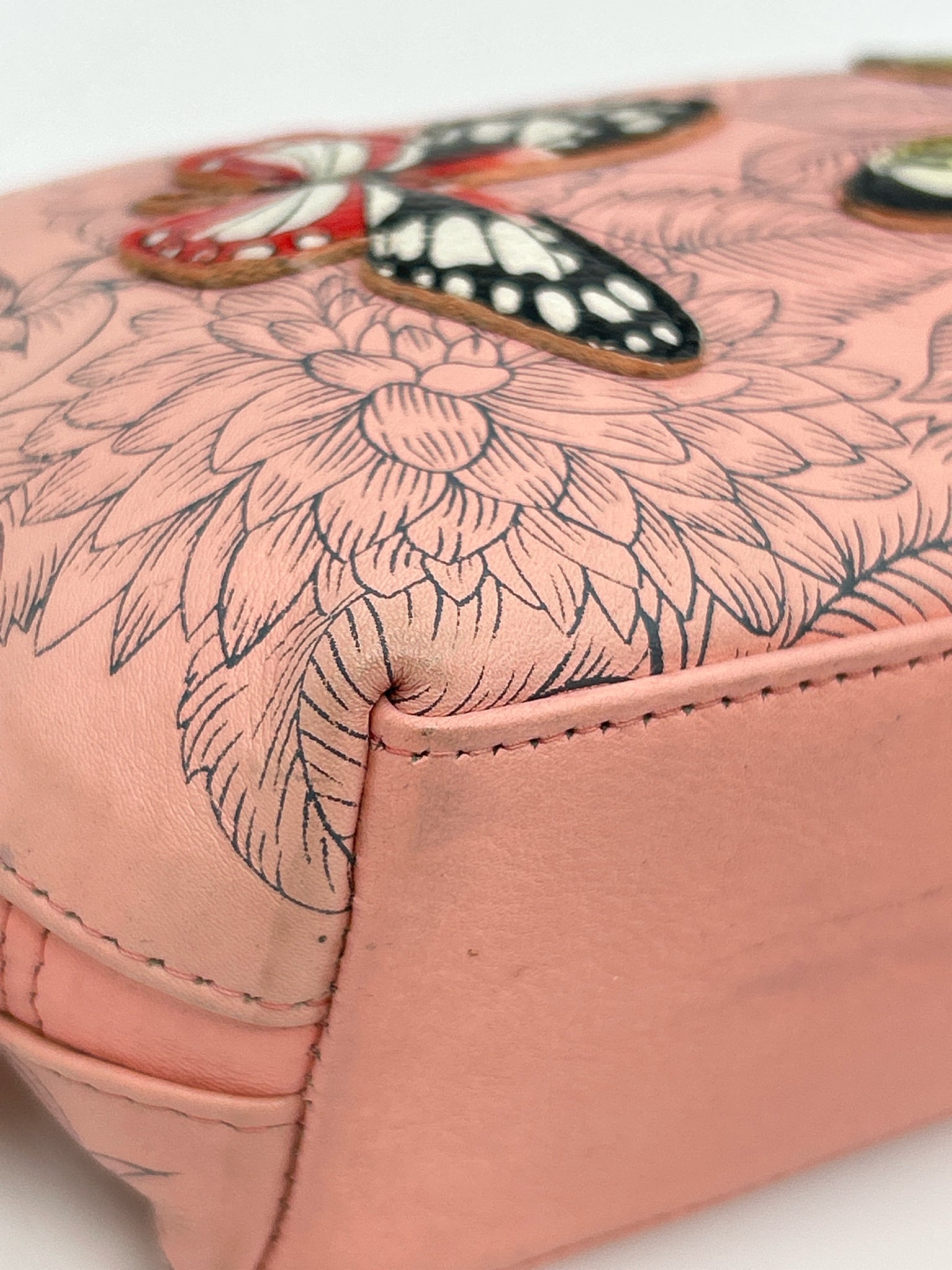 ANUSCHKA Pink Floral Cosmetic Case NWT