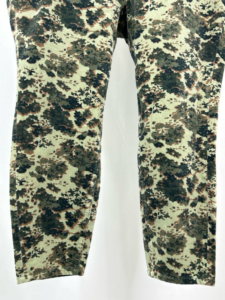 PILCRO Women Size 22W Green Print Pants