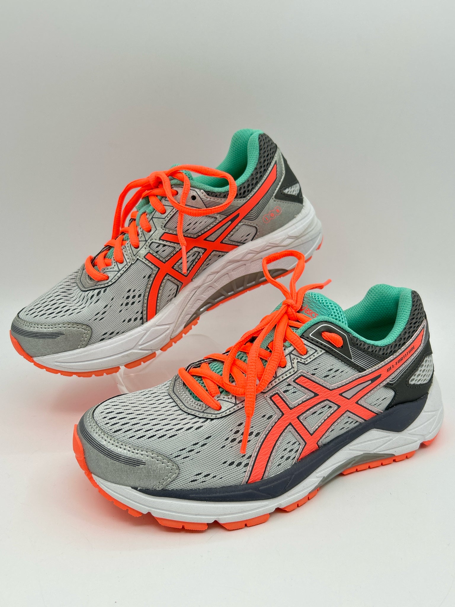 ASICS Size 7 GREY & PINK Women Sneakers