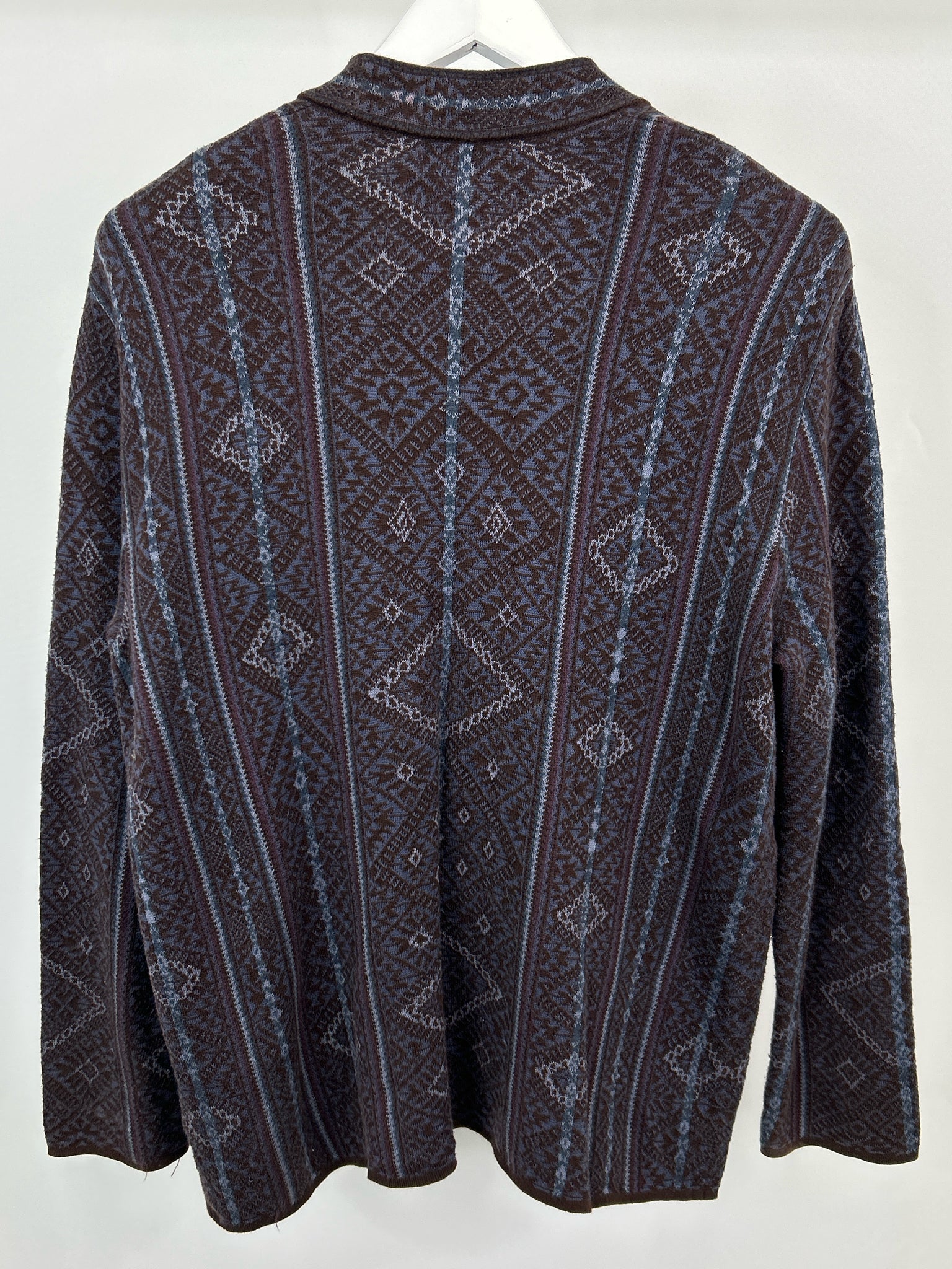 PERUVIAN COLLECTION Size M Plum Print Women Cardigan