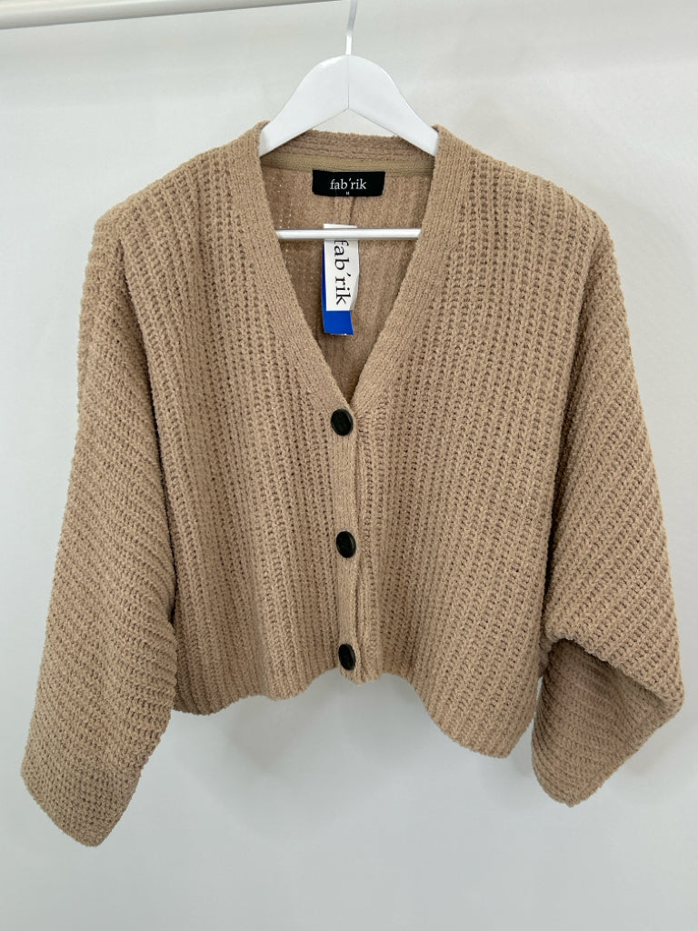 FAB'RIK Women Size M Tan Cardigan NWT