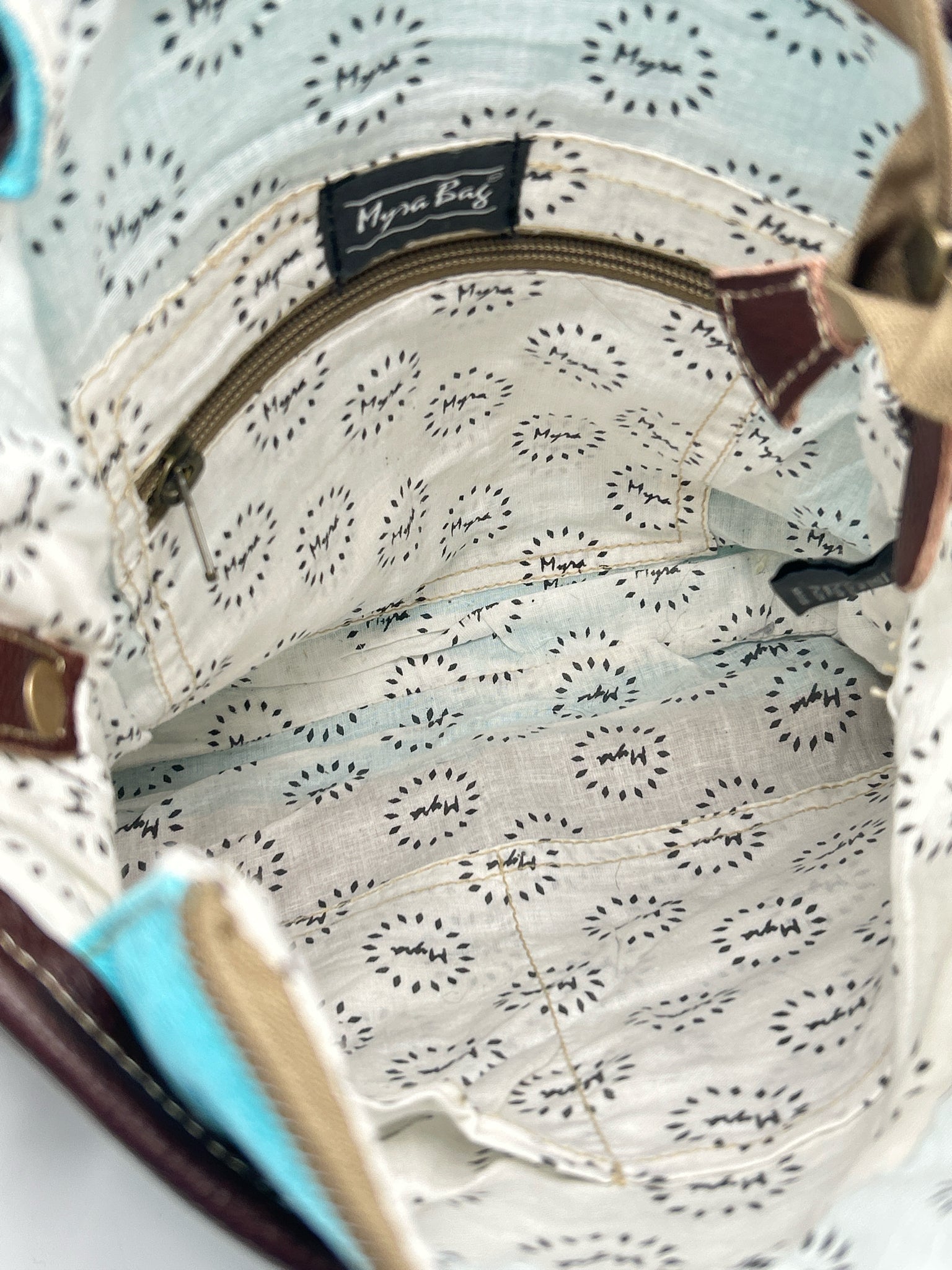 MYRA BAG Blue and Brown Women Purse