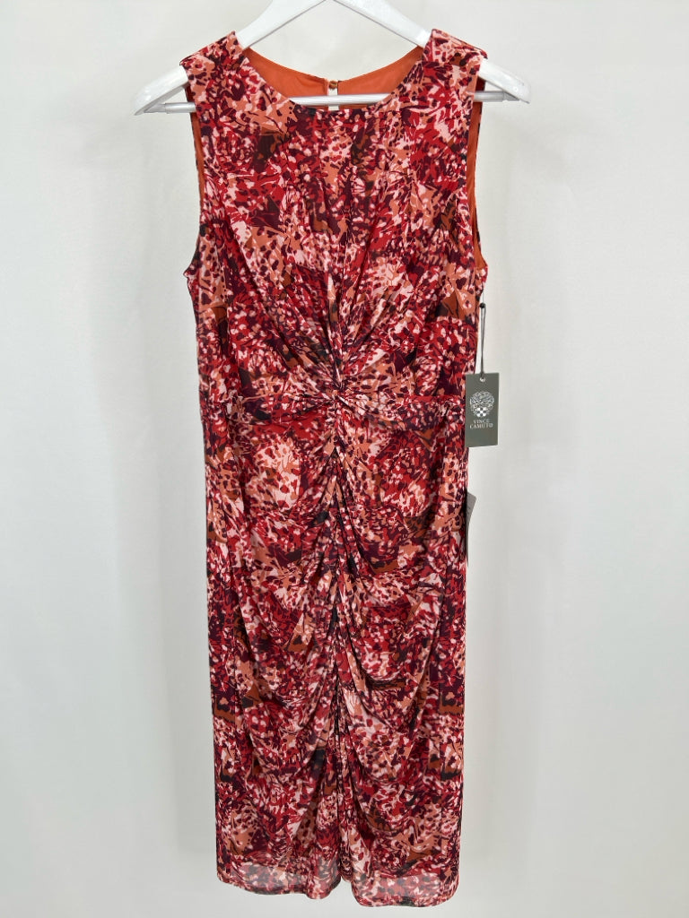VINCE CAMUTO Size 14 Orange Print Women's Dress